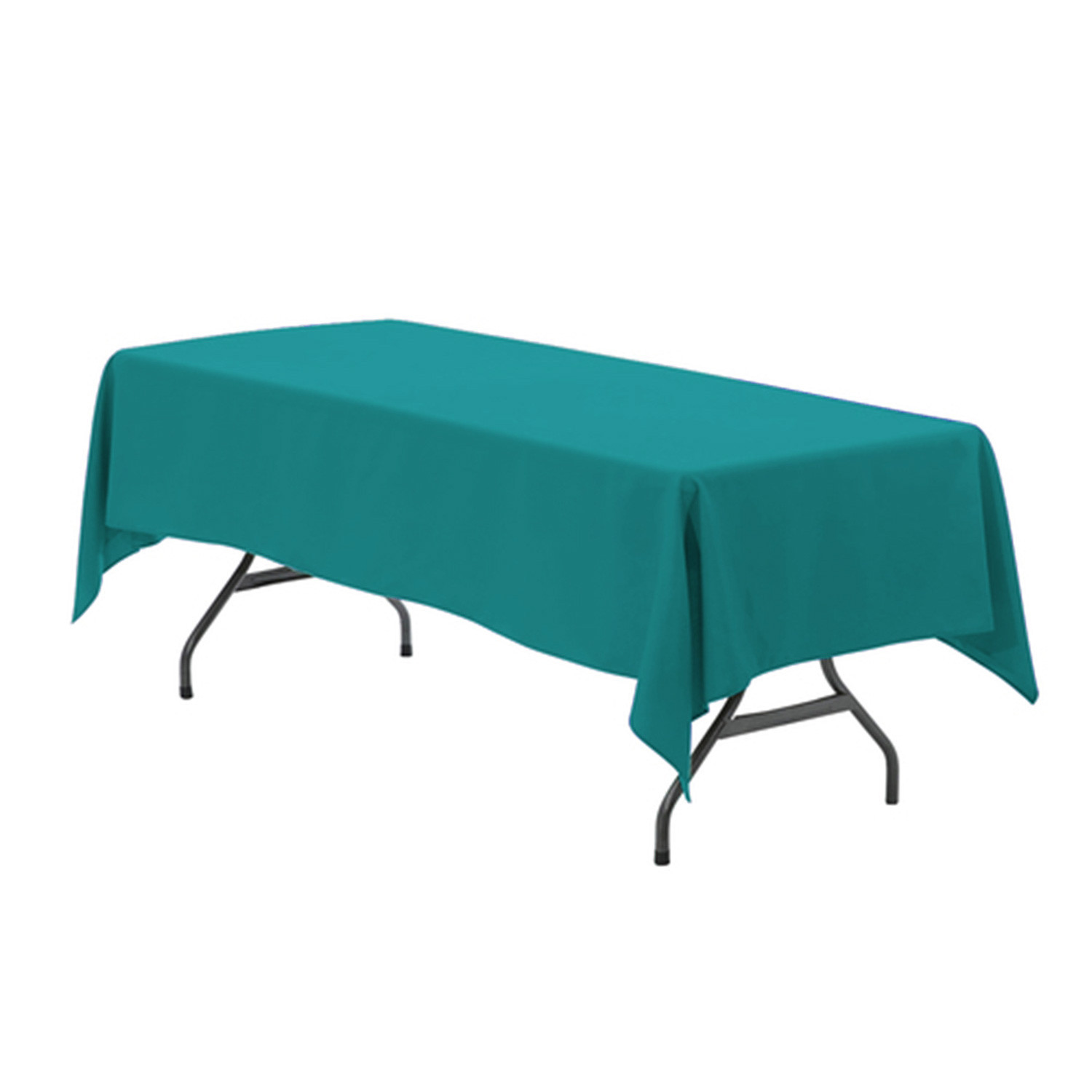 60 x 126 Inch Rectangular Polyester Tablecloth Teal