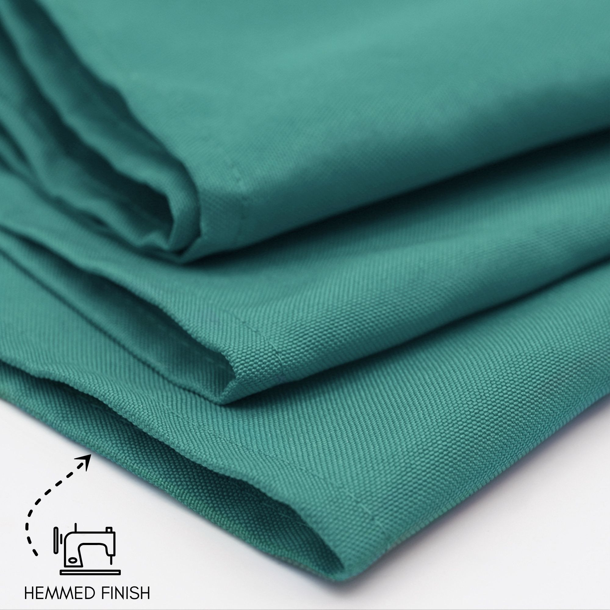 90 x 132 Inch Rectangular Polyester Tablecloth Teal Hem