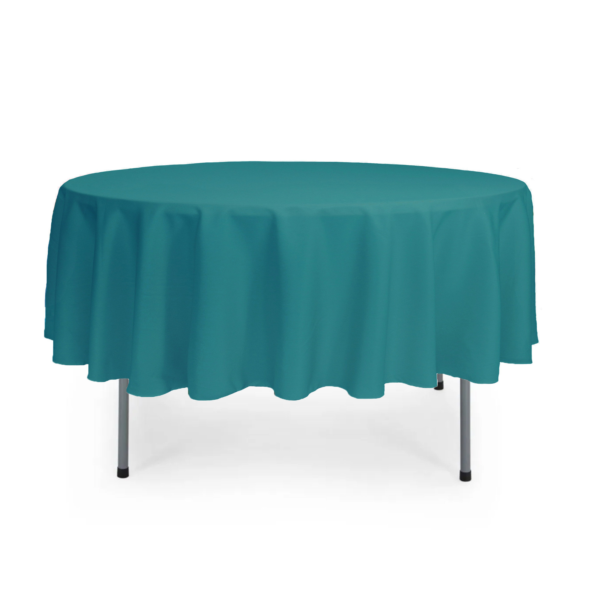 90 Inch Round Polyester Tablecloth Teal