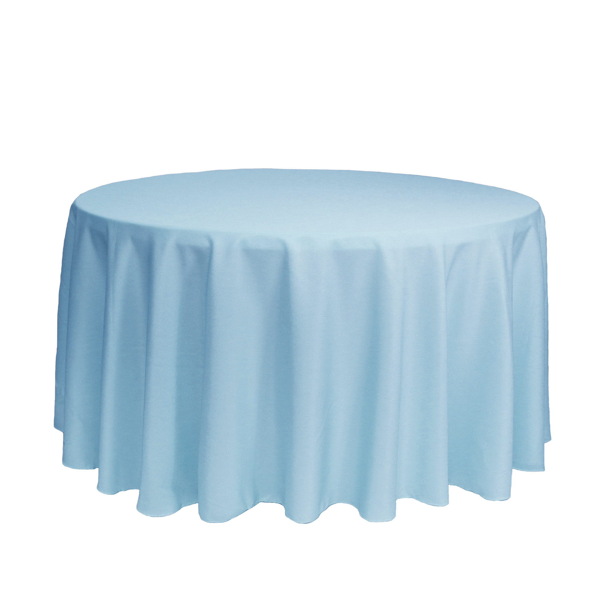 120 Inch Round Polyester Tablecloth Light Blue