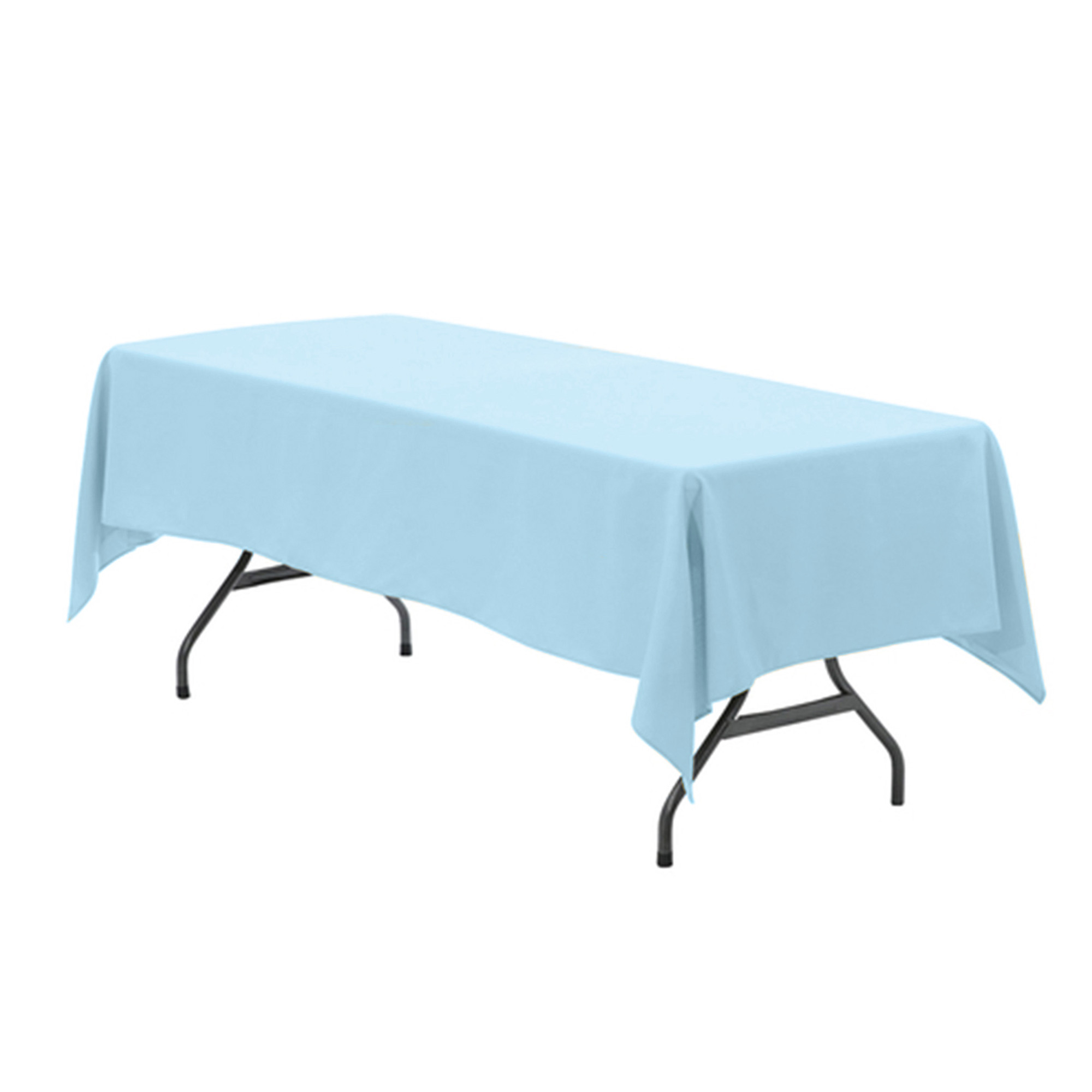 60 x 102 Inch Rectangular Polyester Tablecloth Light Blue