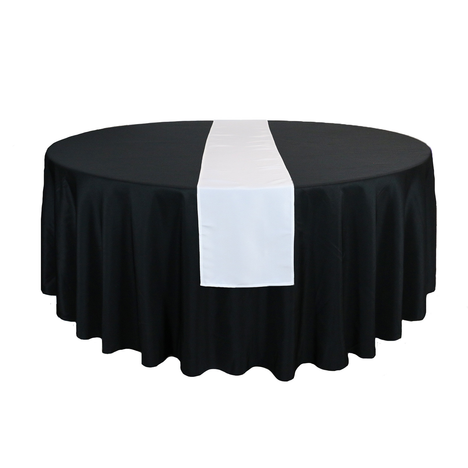 14 x 108 Inch Polyester Table Runner White for round tables