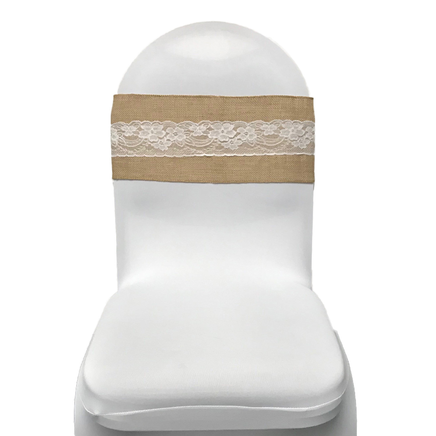 Front View lace burlap sash