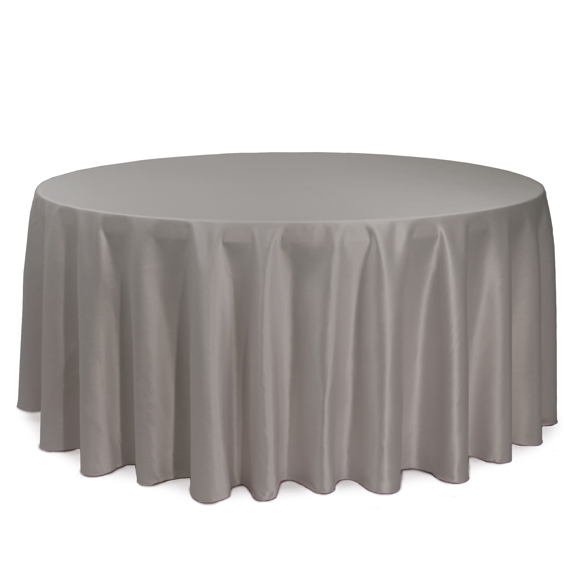 132 Inch Round L'amour Tablecloth Dark Silver