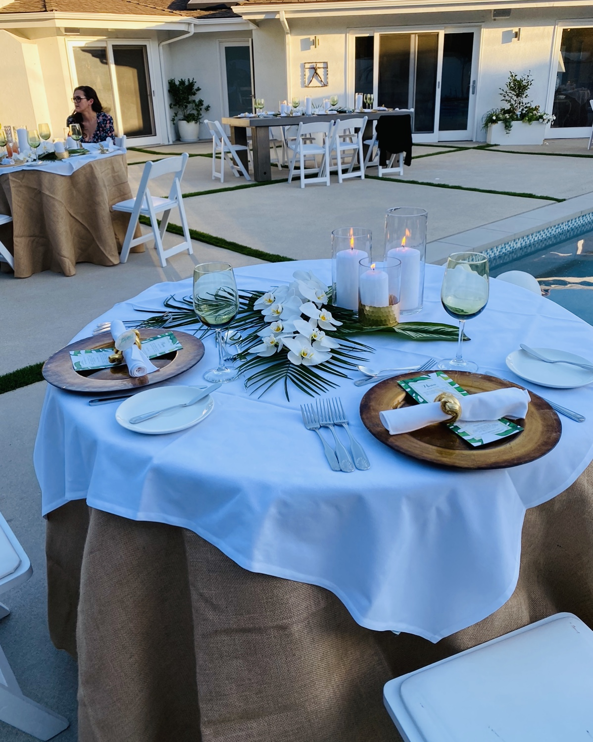 burlap round tablecloth