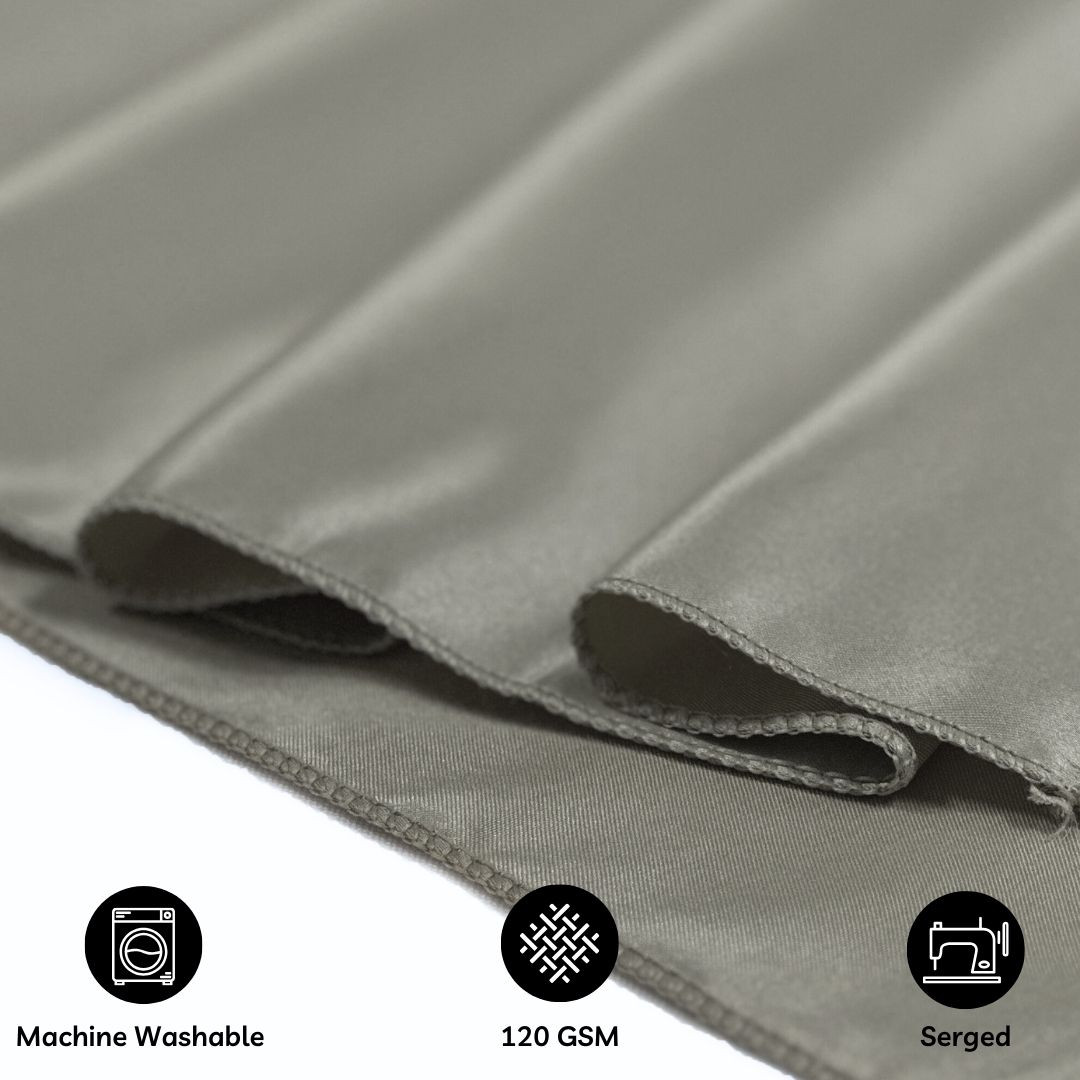 90 x 132 Inch Rectangular L'amour Tablecloth Dark Silver Hem