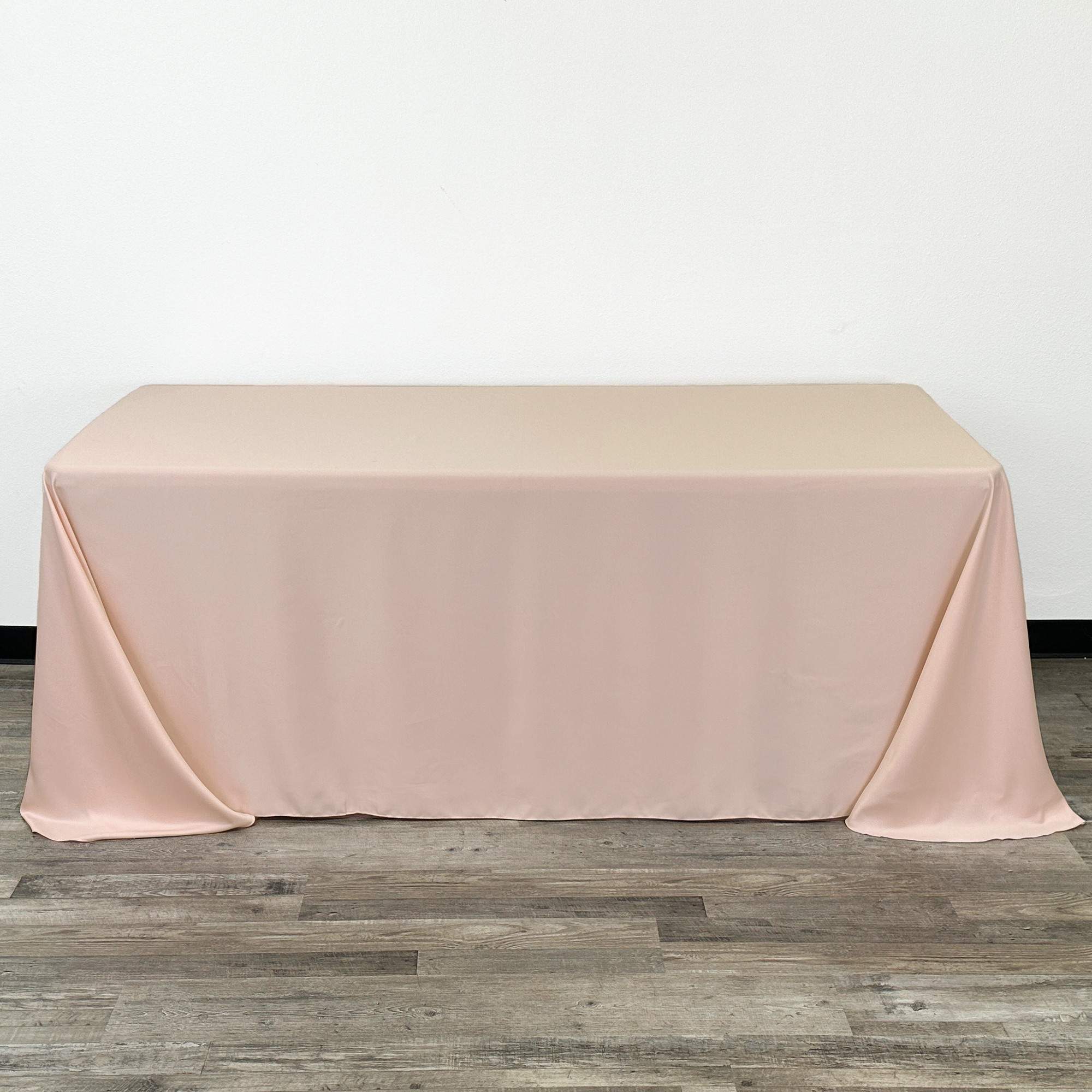 90 x 156 Inch Rectangular L'amour Tablecloth Blush front