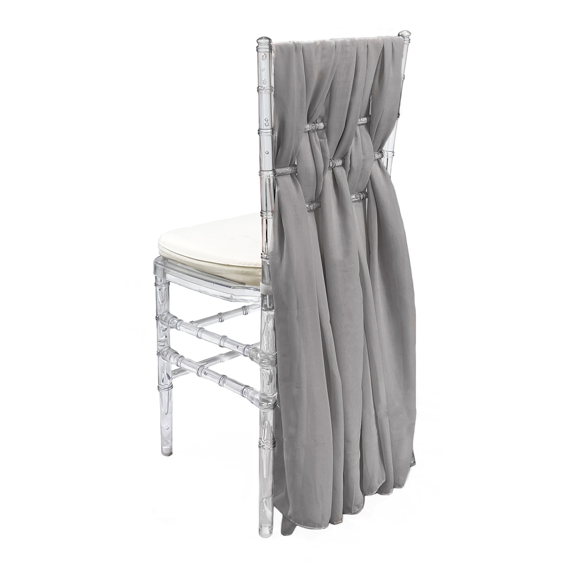 Chiffon Chiavari Chair Sashes Silver