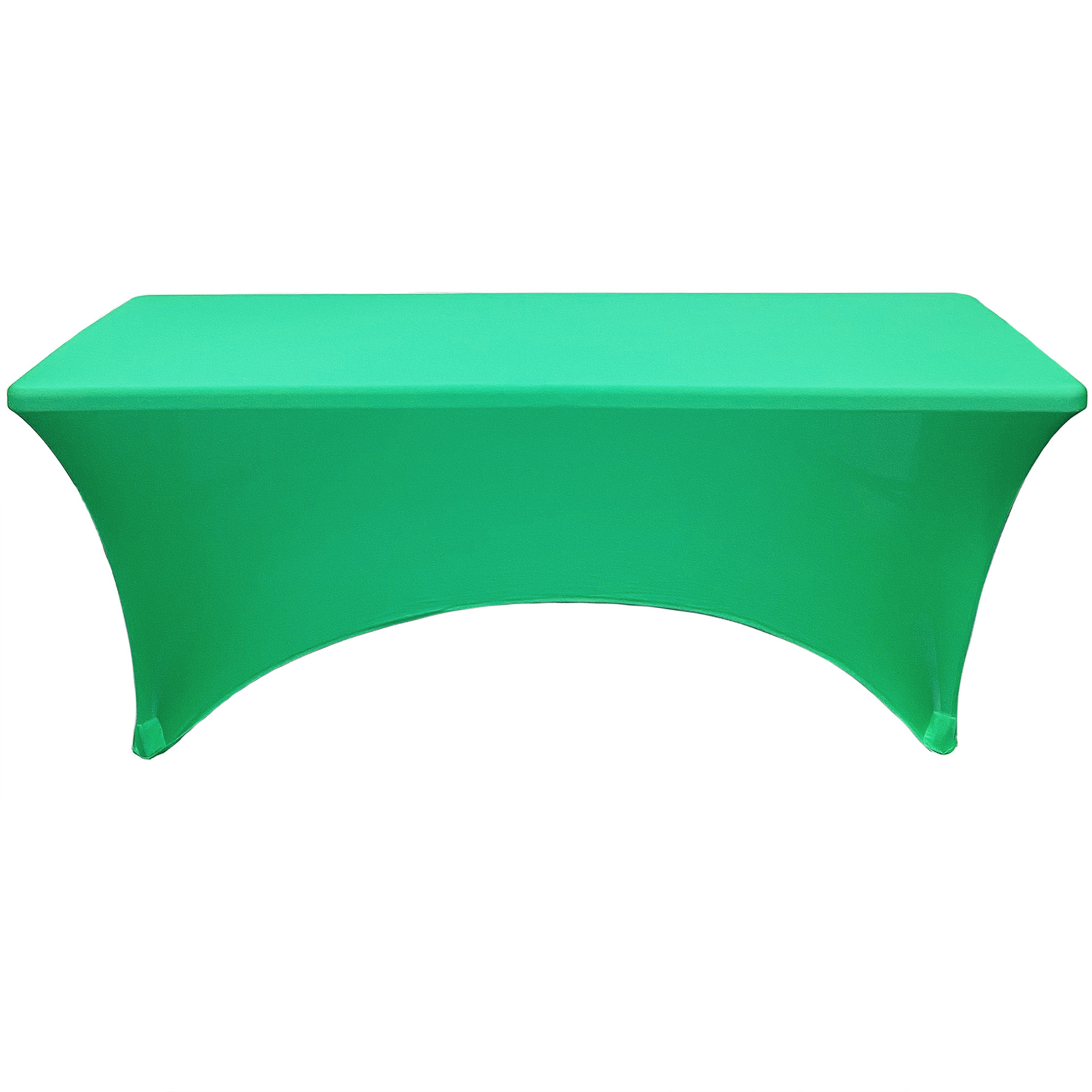 Stretch Spandex 6 ft Rectangular Table Cover Emerald Green Front