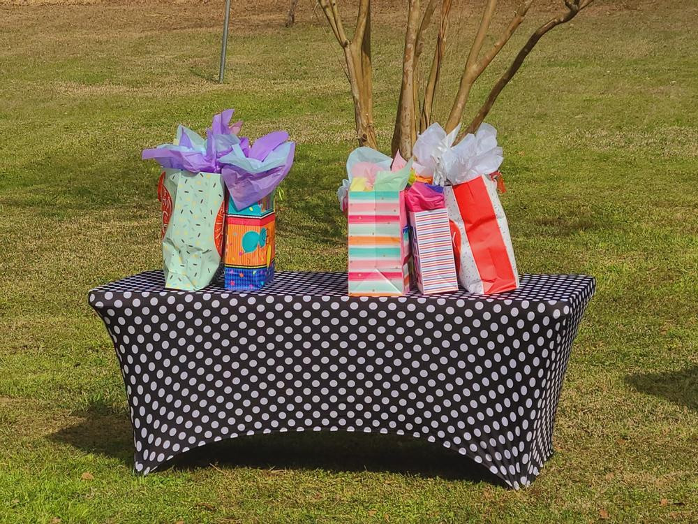  Rectangular Table Cover Polka Dot Black/White