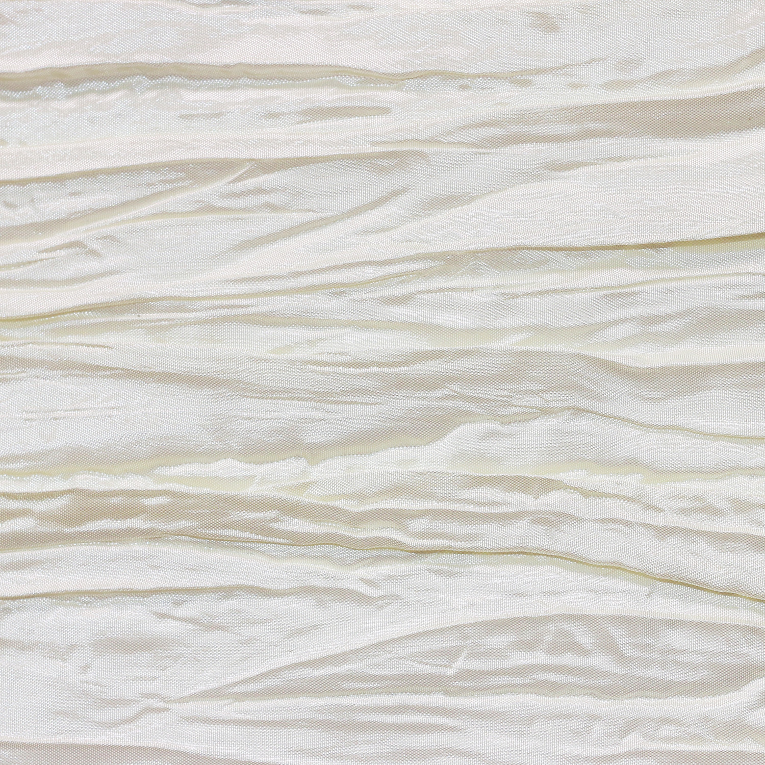 108 Inch Round Crinkle Taffeta Tablecloth Ivory Zoom
