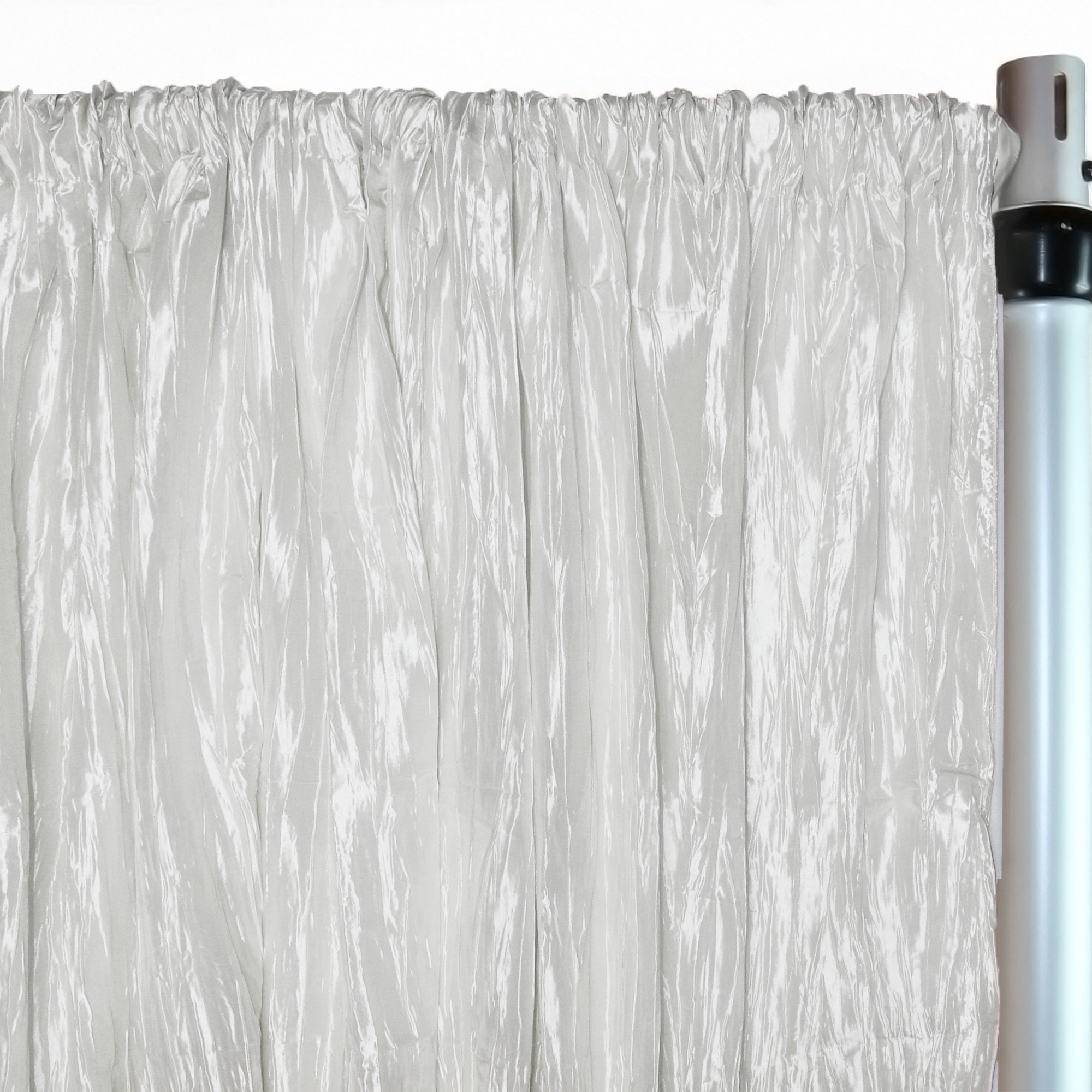 Crinkle Taffeta Drape/Backdrop 14 ft x 97 inches White