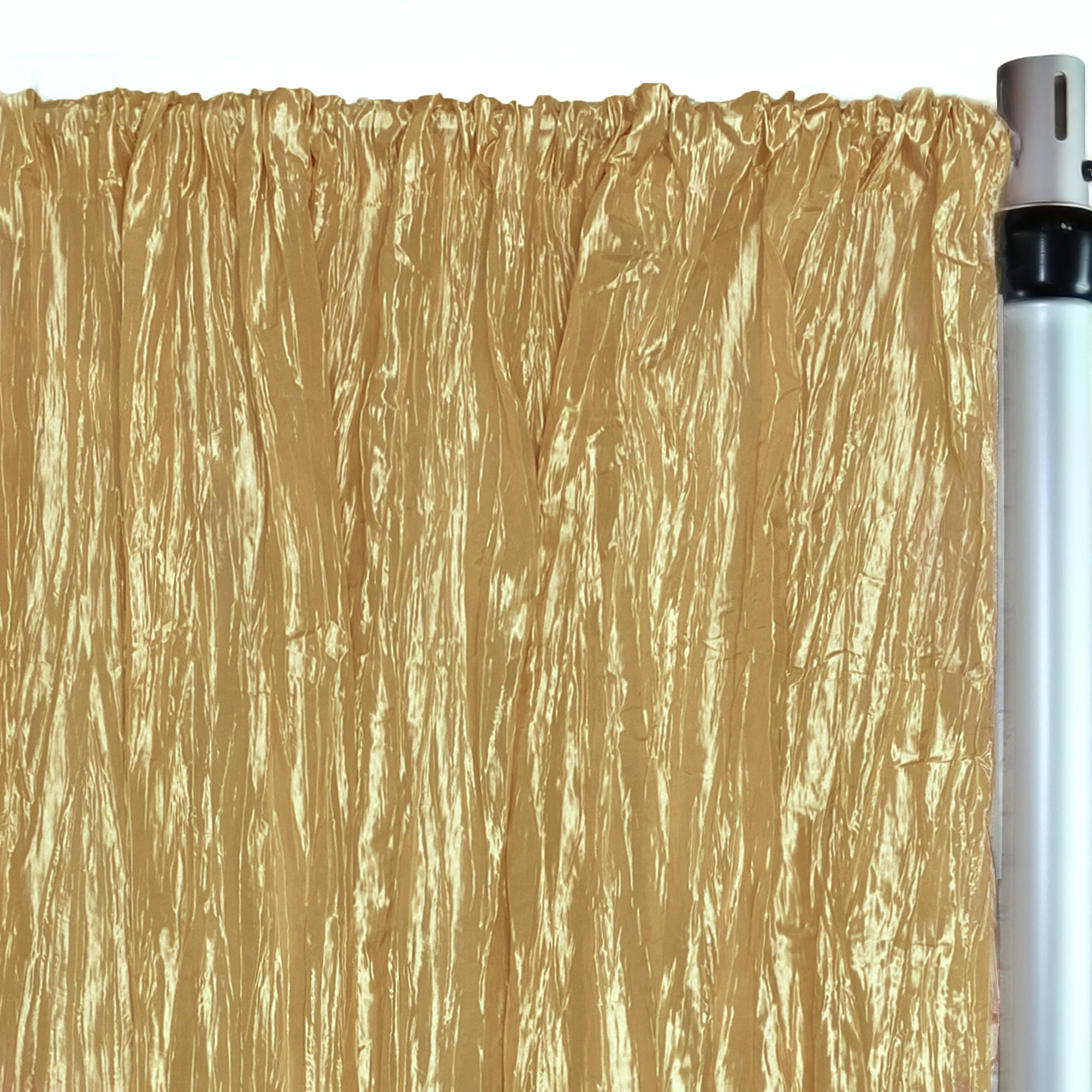 Crinkle Taffeta Drape/Backdrop 14 ft x 97 inches Gold