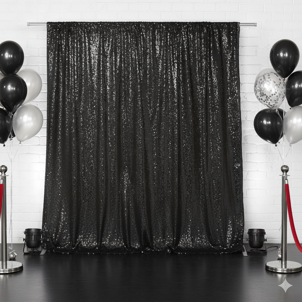 black backdrops and drapes
