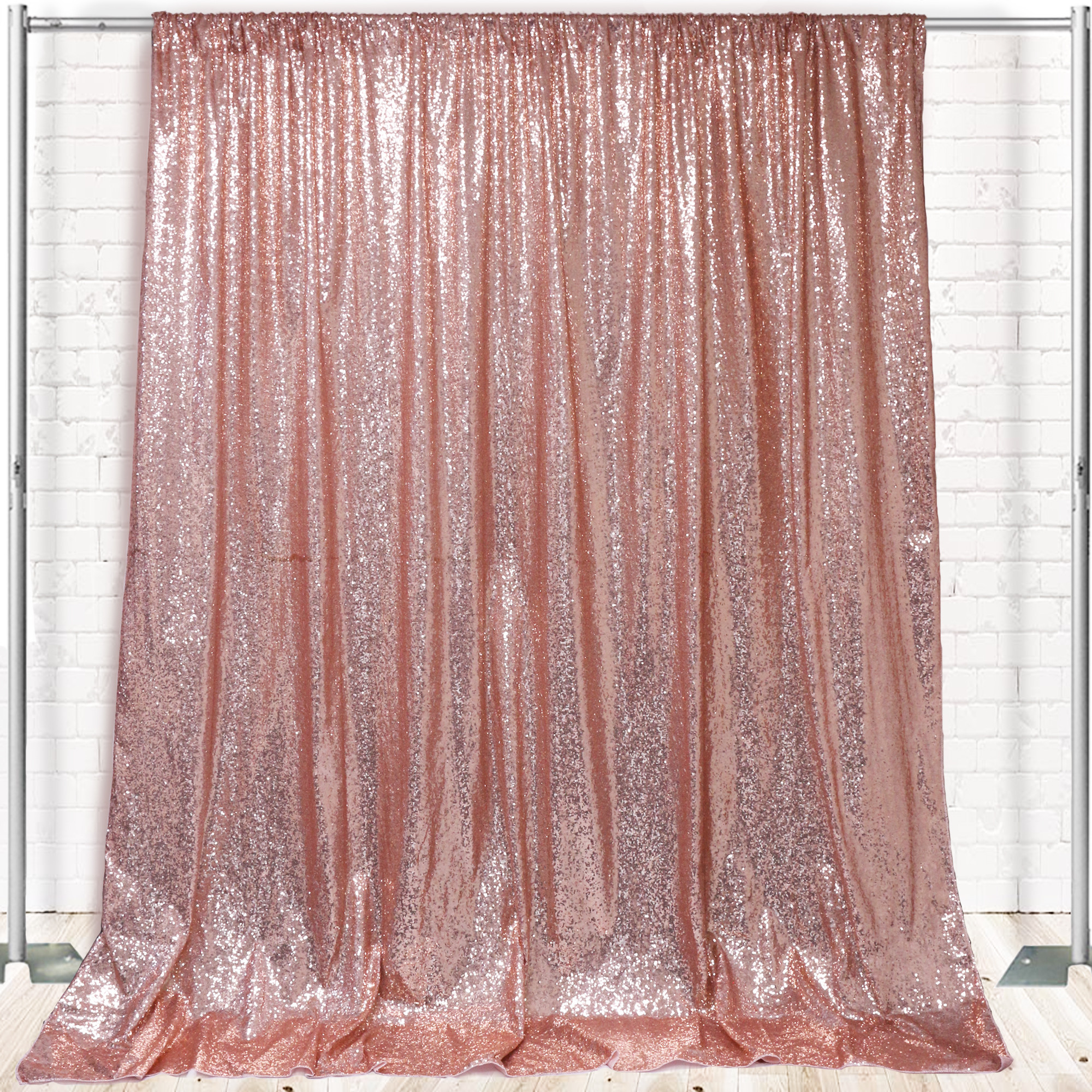Glitz Sequin on Taffeta Drape/Backdrop 10 ft x 104 Inches Blush 