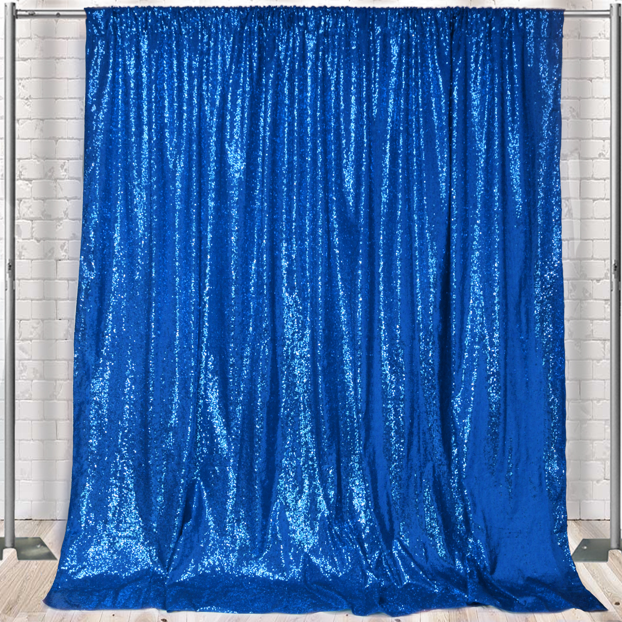 Glitz Sequin on Taffeta Drape/Backdrop 12 ft x 104 Inches Royal Blue