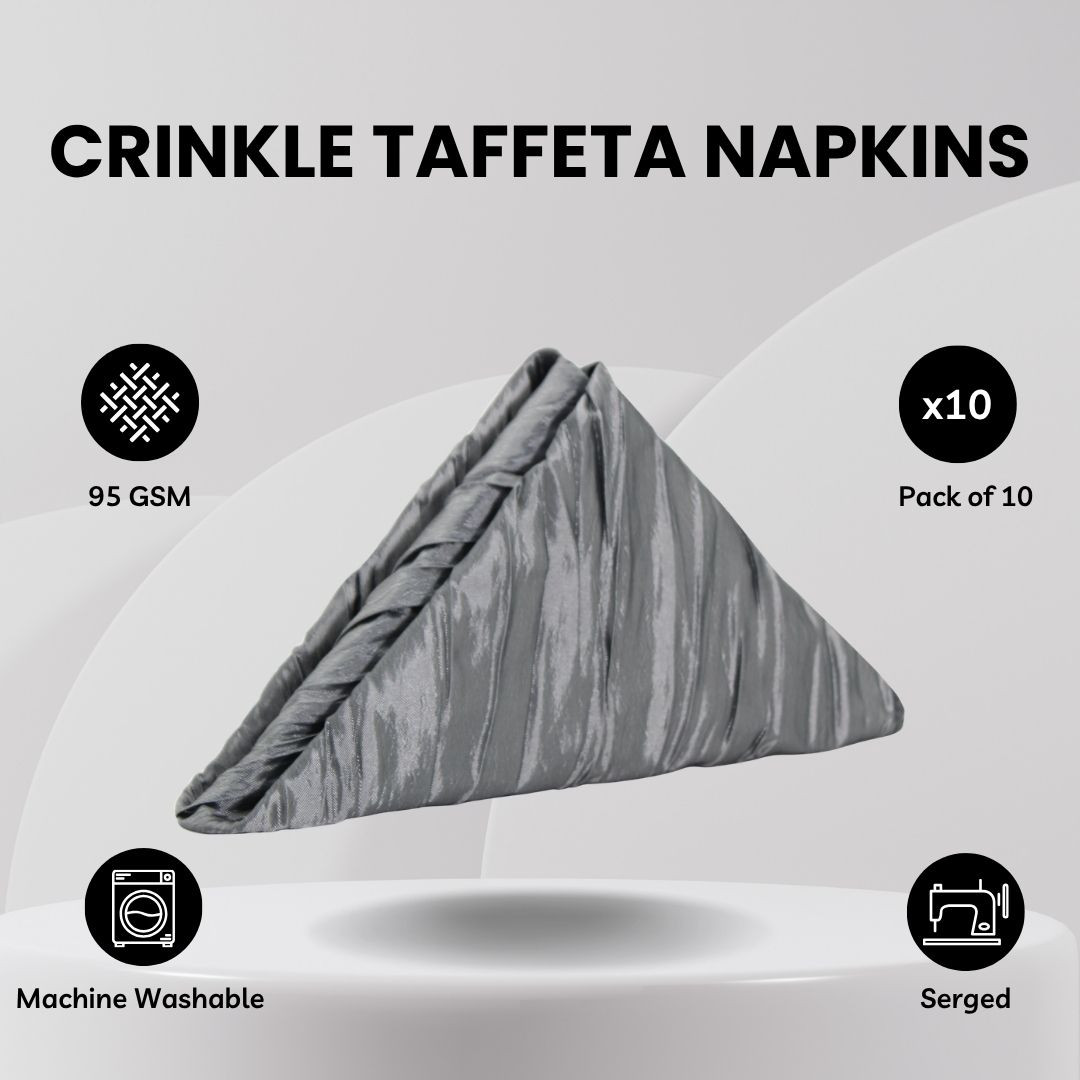 Crinkle Taffeta Napkins Dark Silver features