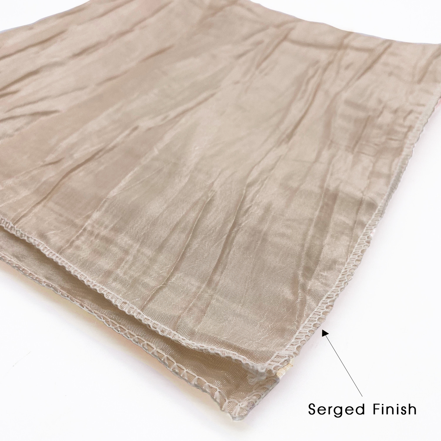 20 Inch Crinkle Taffeta Cloth Napkins Champagne Hem