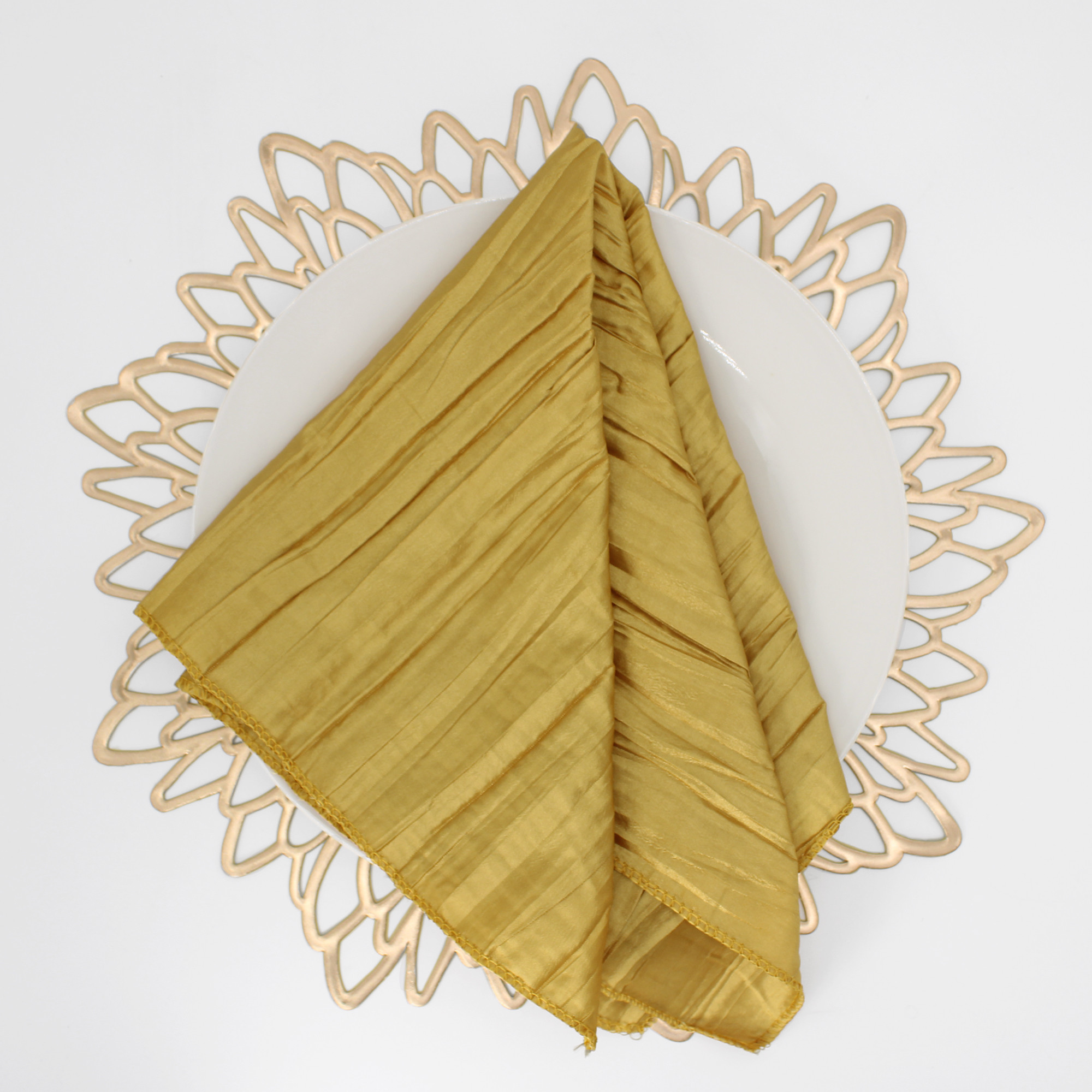 20 Inch Crinkle Taffeta Cloth Napkins Gold lifestyle