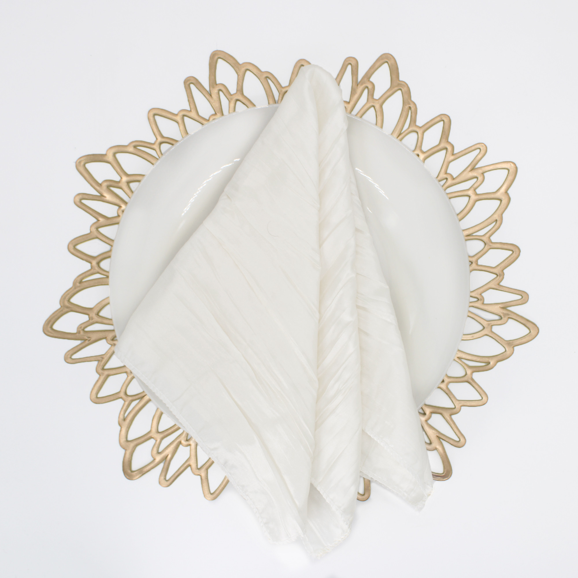 10 Pack 20 Inch Crinkle Taffeta Cloth Napkins Ivory lifestyle