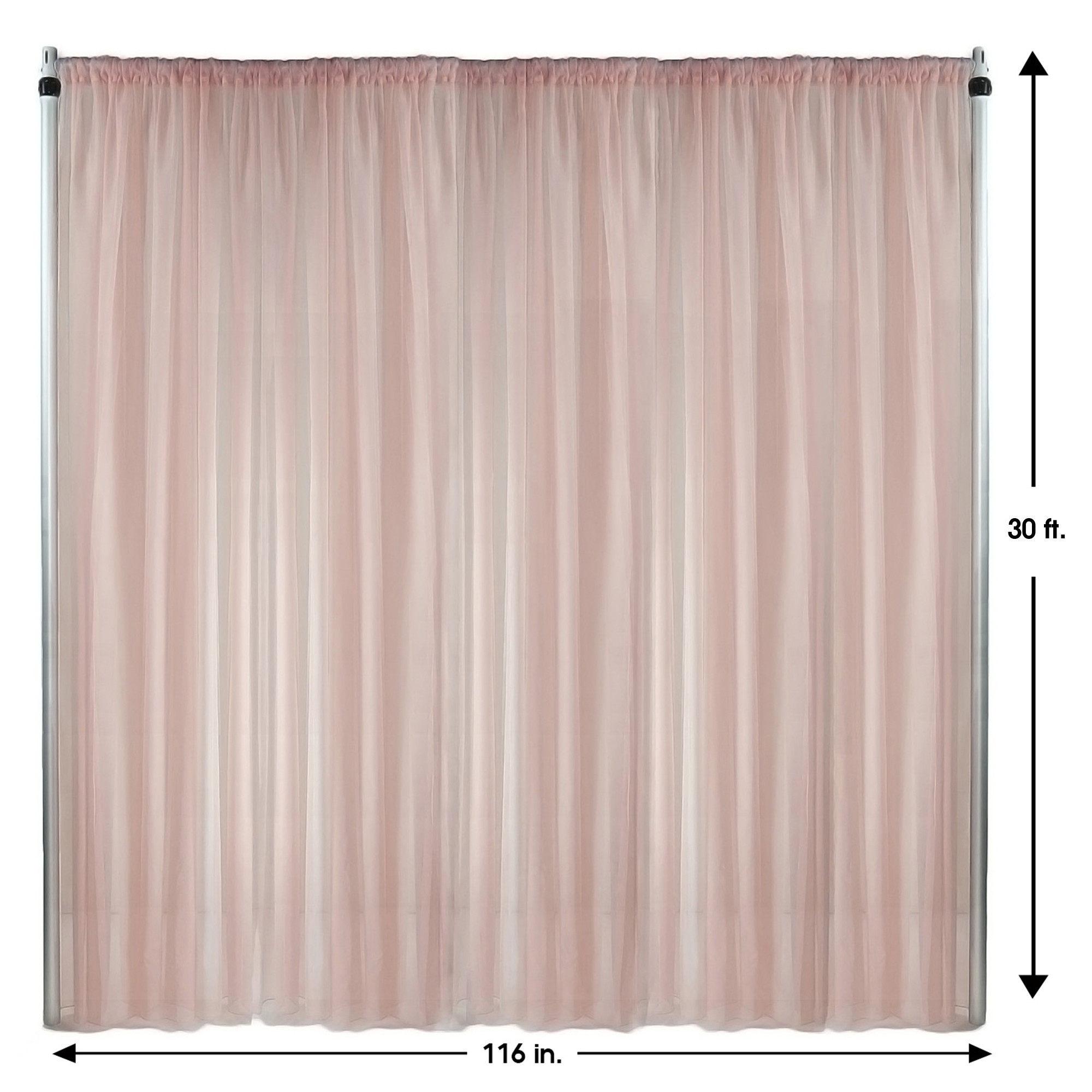 Voile Sheer Drape/Backdrop 30 ft x 116 Inches