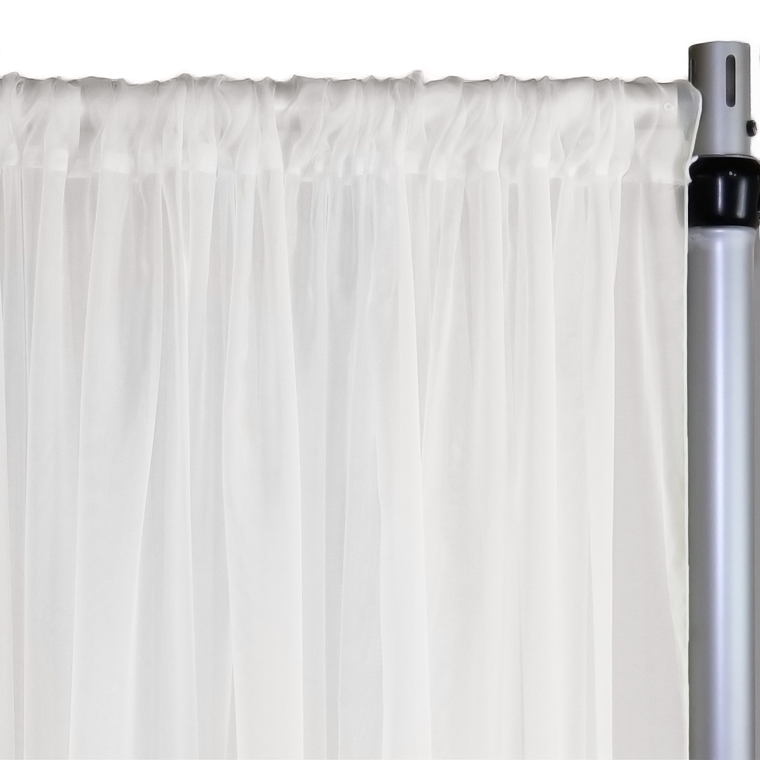 Voile Sheer Drape/Backdrop 40 ft x 116 Inches White