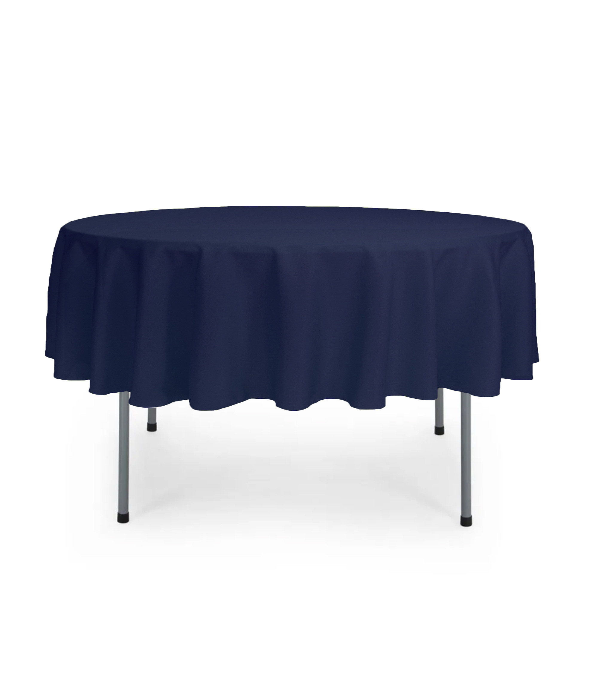 70 Inch Round Polyester Tablecloth Navy Blue