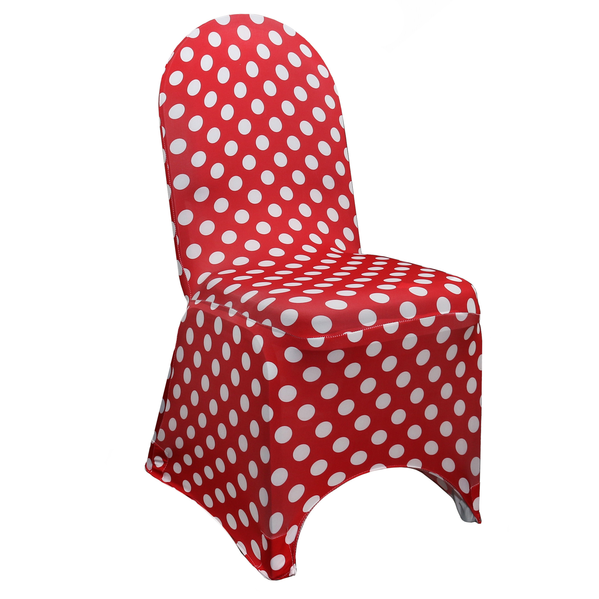 Stretch Spandex Banquet Chair Cover Red and White Polka Dot