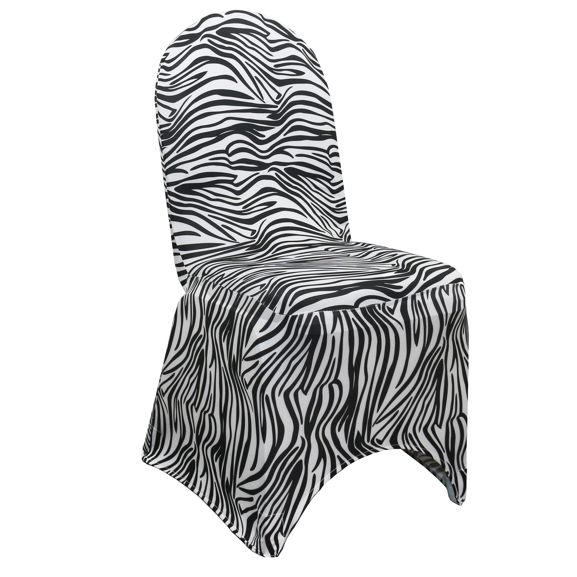 Stretch Spandex Banquet Chair Cover Black and White Zebra