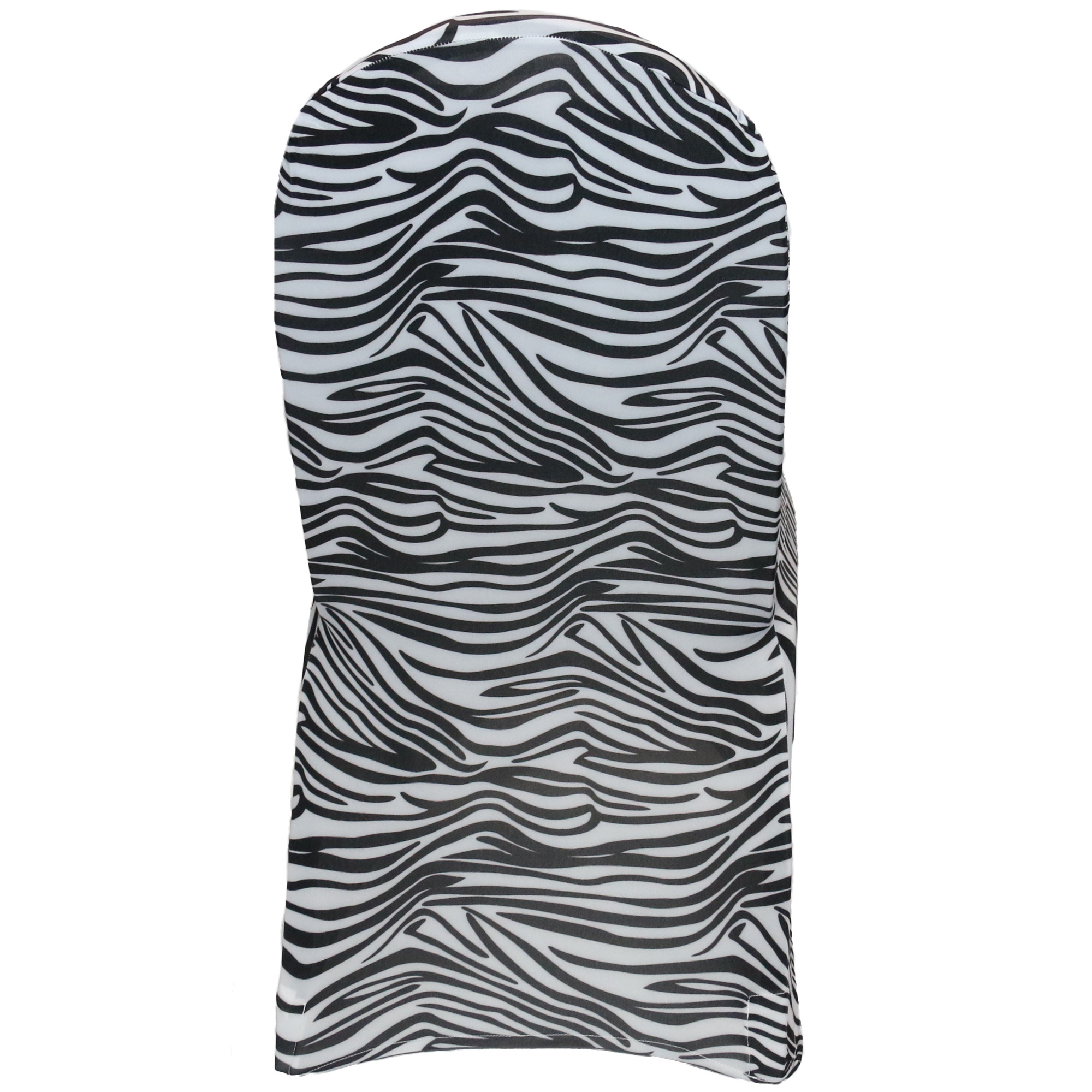 Stretch Spandex Banquet Chair Cover Black and White Zebra back view