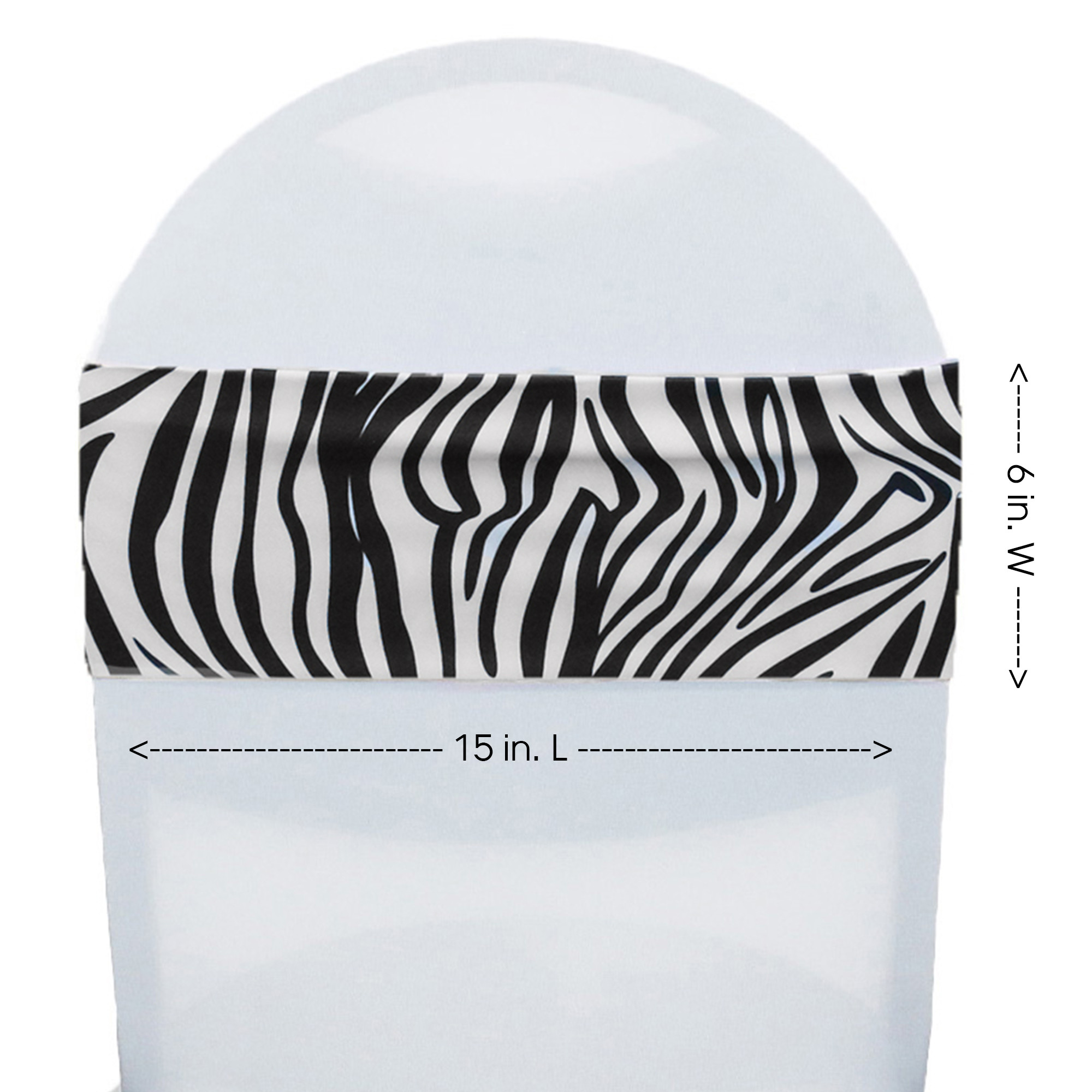 Stretch Spandex Chair Bands Zebra measurements