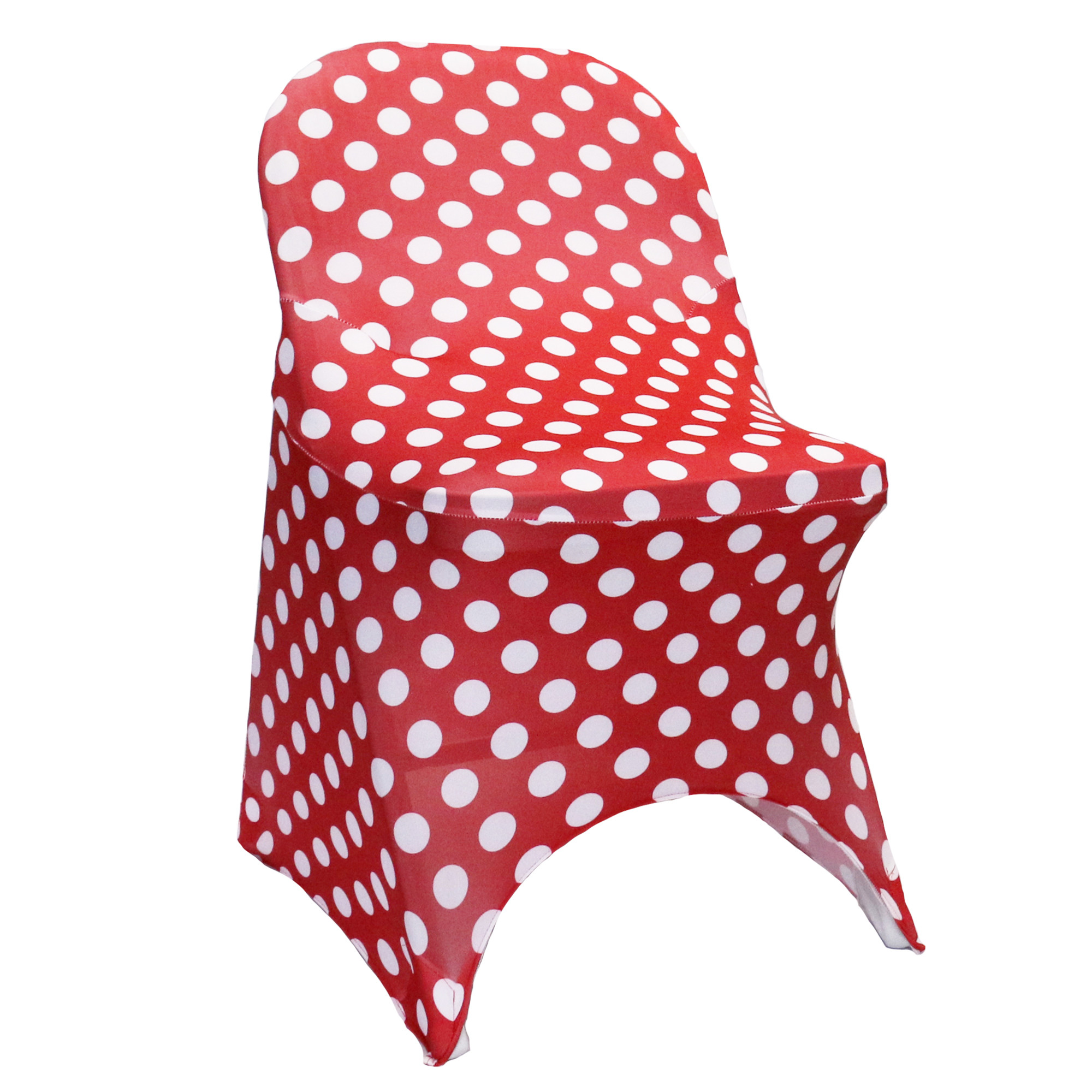 Stretch Spandex Folding Chair Covers Red and White Polka Dot