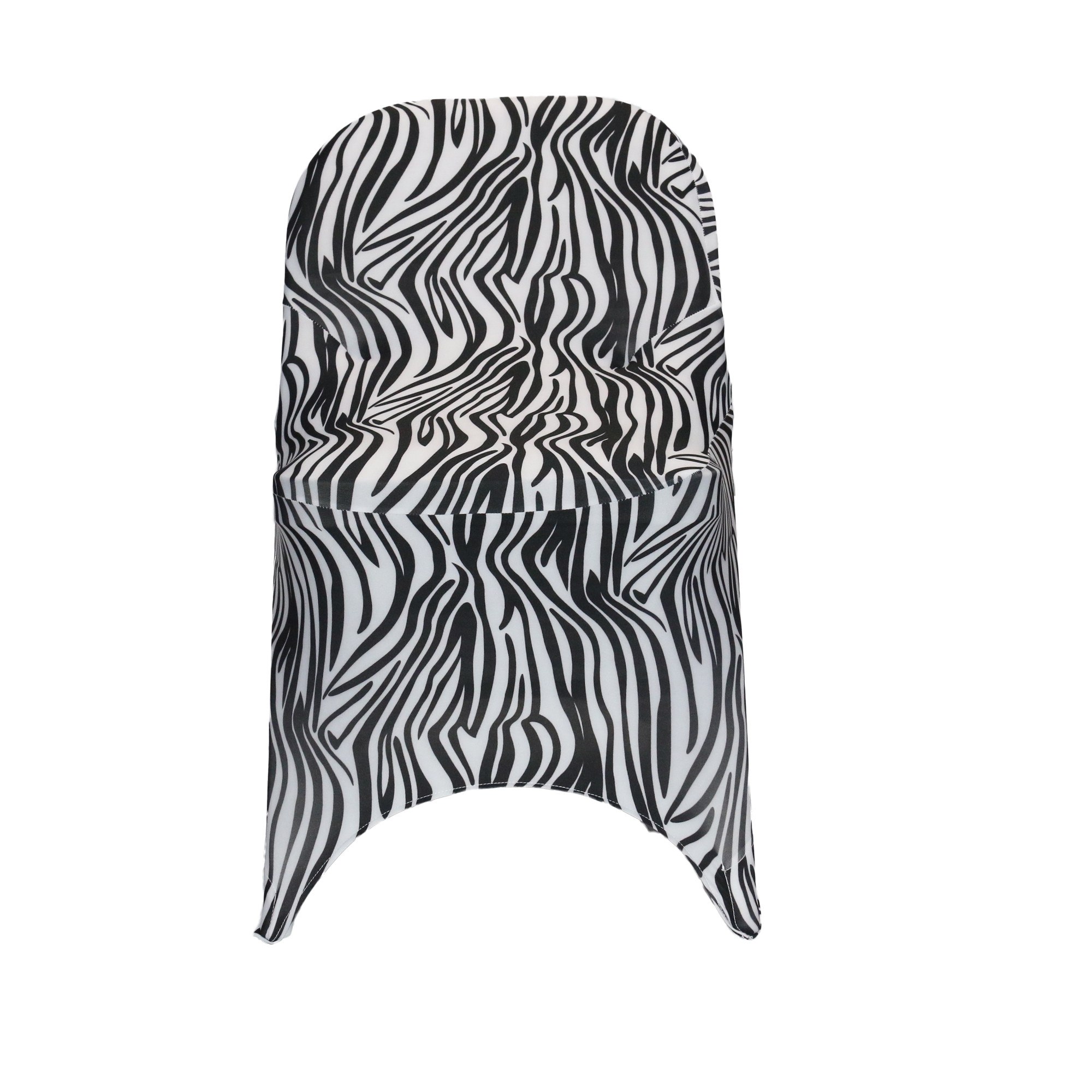 Stretch Spandex Folding Chair Covers Zebra front view
