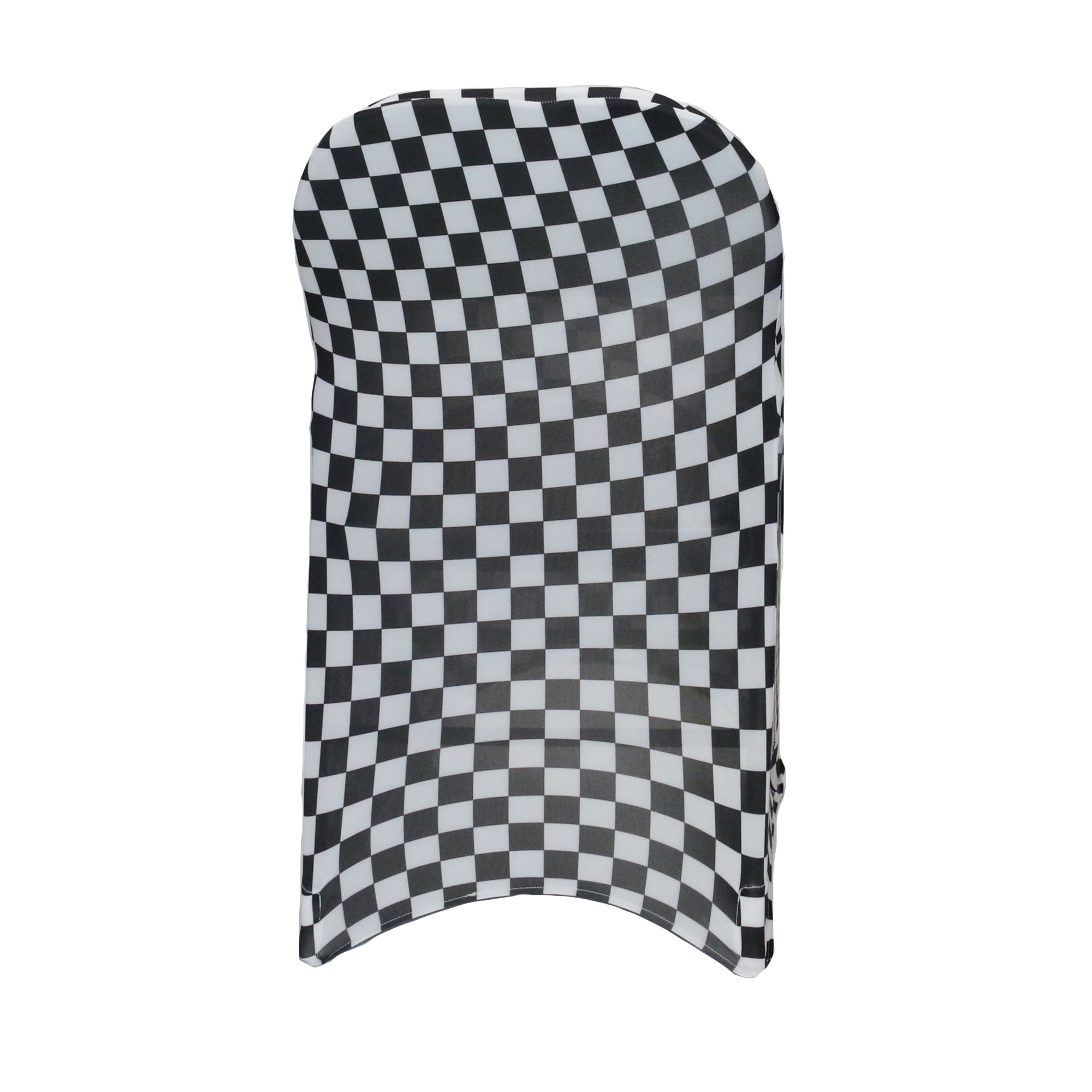 Stretch Spandex Folding Chair Covers Black and White Checkered back