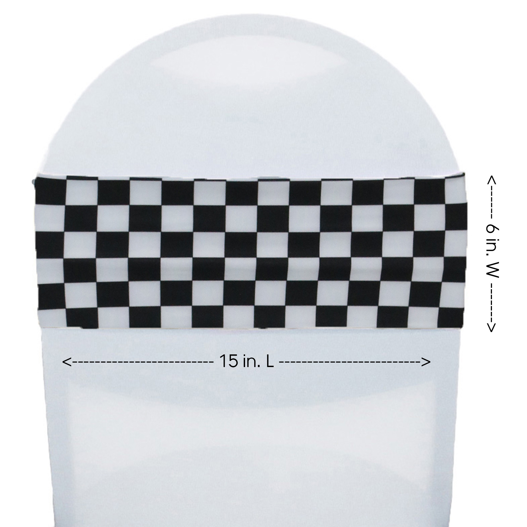 Stretch Spandex Chair Bands Black and White Checkered