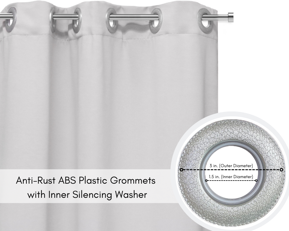 42 X 84 Inch Blackout Polyester Curtains with Grommets Grayish White - Grommets