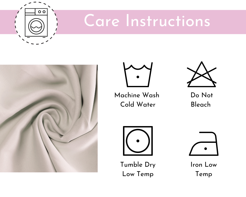 52 X 63 Inch Blackout Polyester Curtains with Grommets Beige - Care Instructions