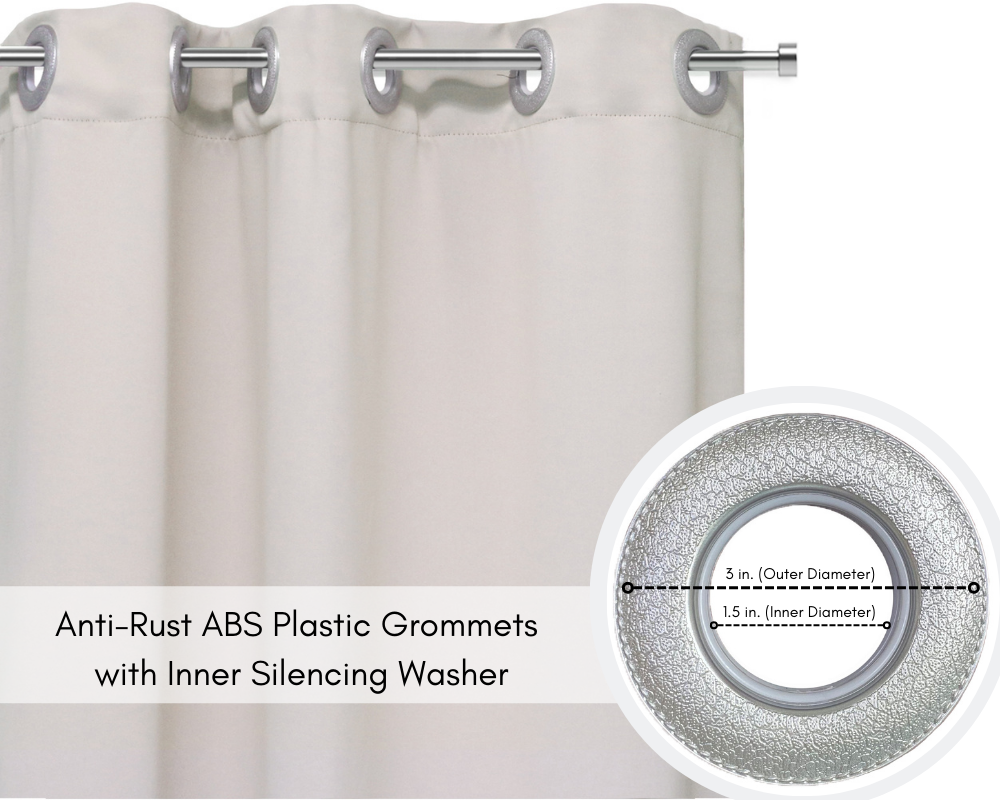 52 X 63 Inch Blackout Polyester Curtains with Grommets Beige - Grommets