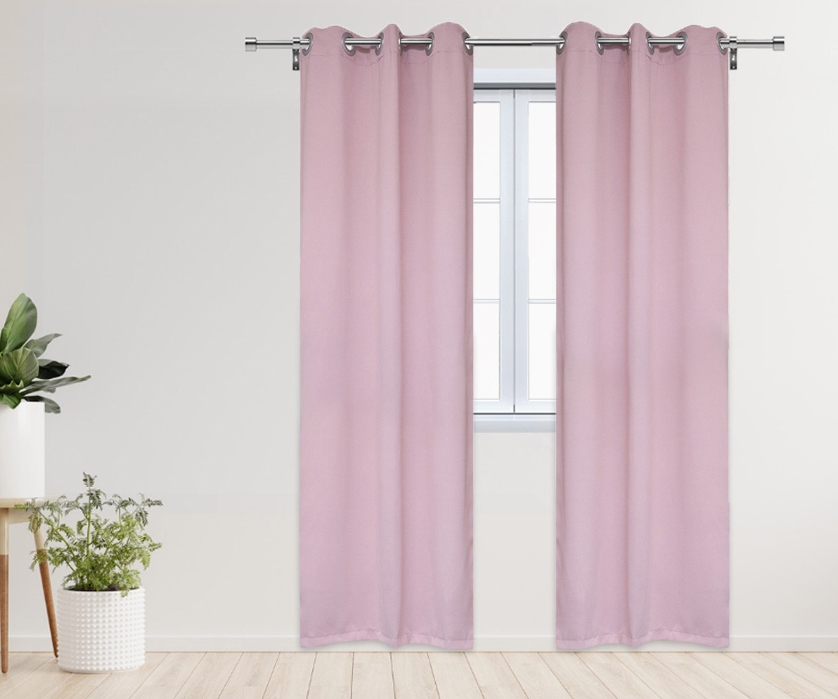52 X 95 Inch Blackout Polyester Curtains with Grommets Blush