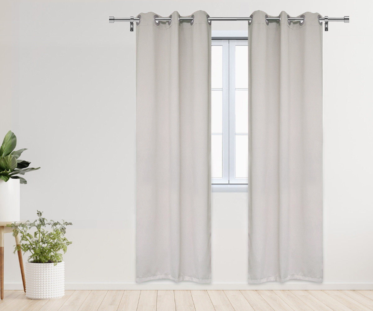 52 X 95 Inch Blackout Polyester Curtains with Grommets Beige - 2 Panels