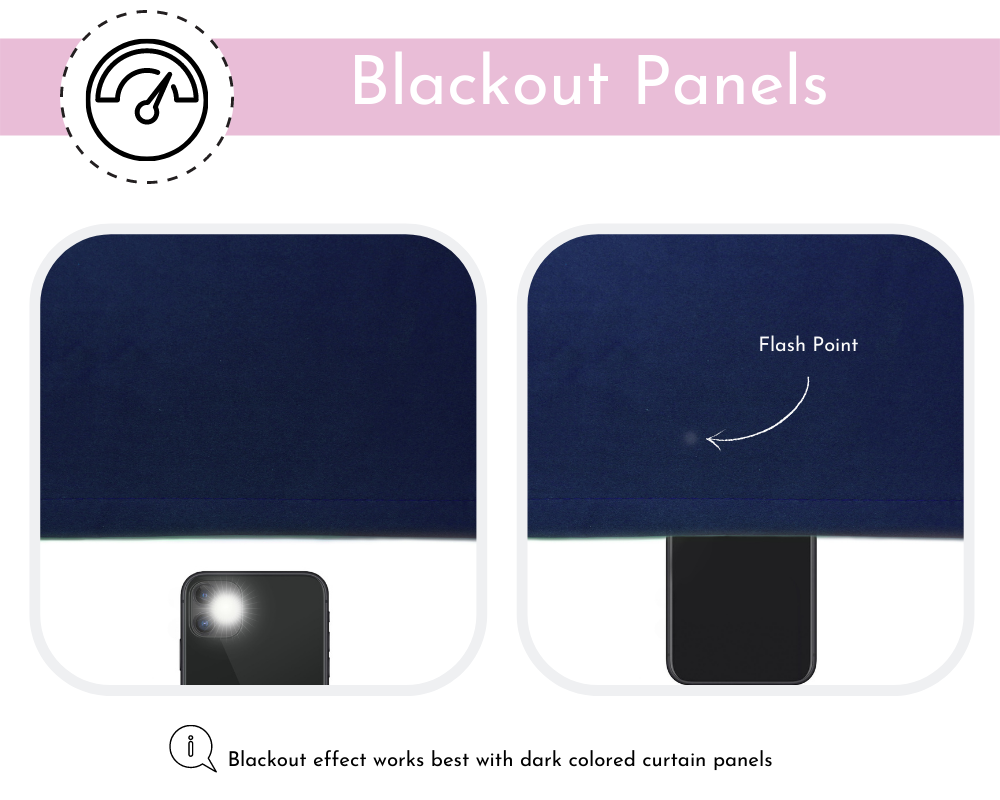 42 X 63 Inch Blackout Polyester Curtains with Rod Pocket Navy Blue -Blackout