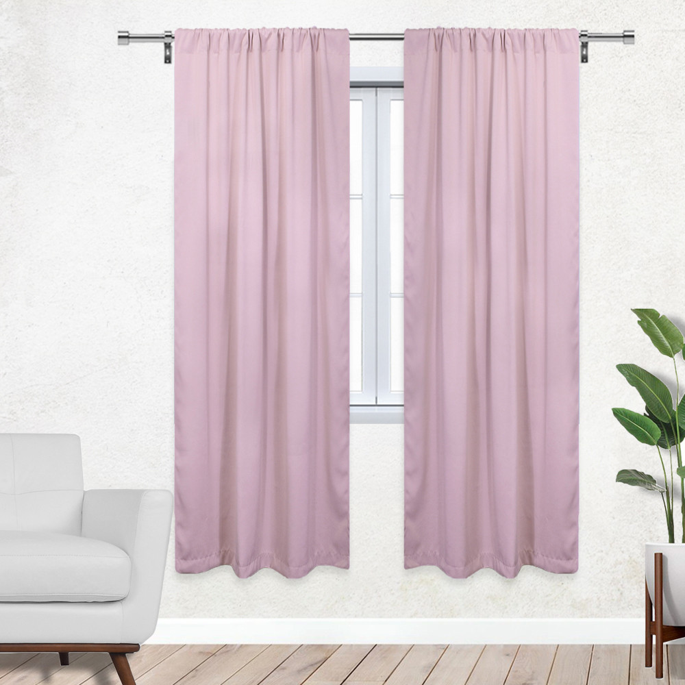 52 X 84 Inch Blackout Polyester Curtains with Rod Pocket Blush - 2 Panels