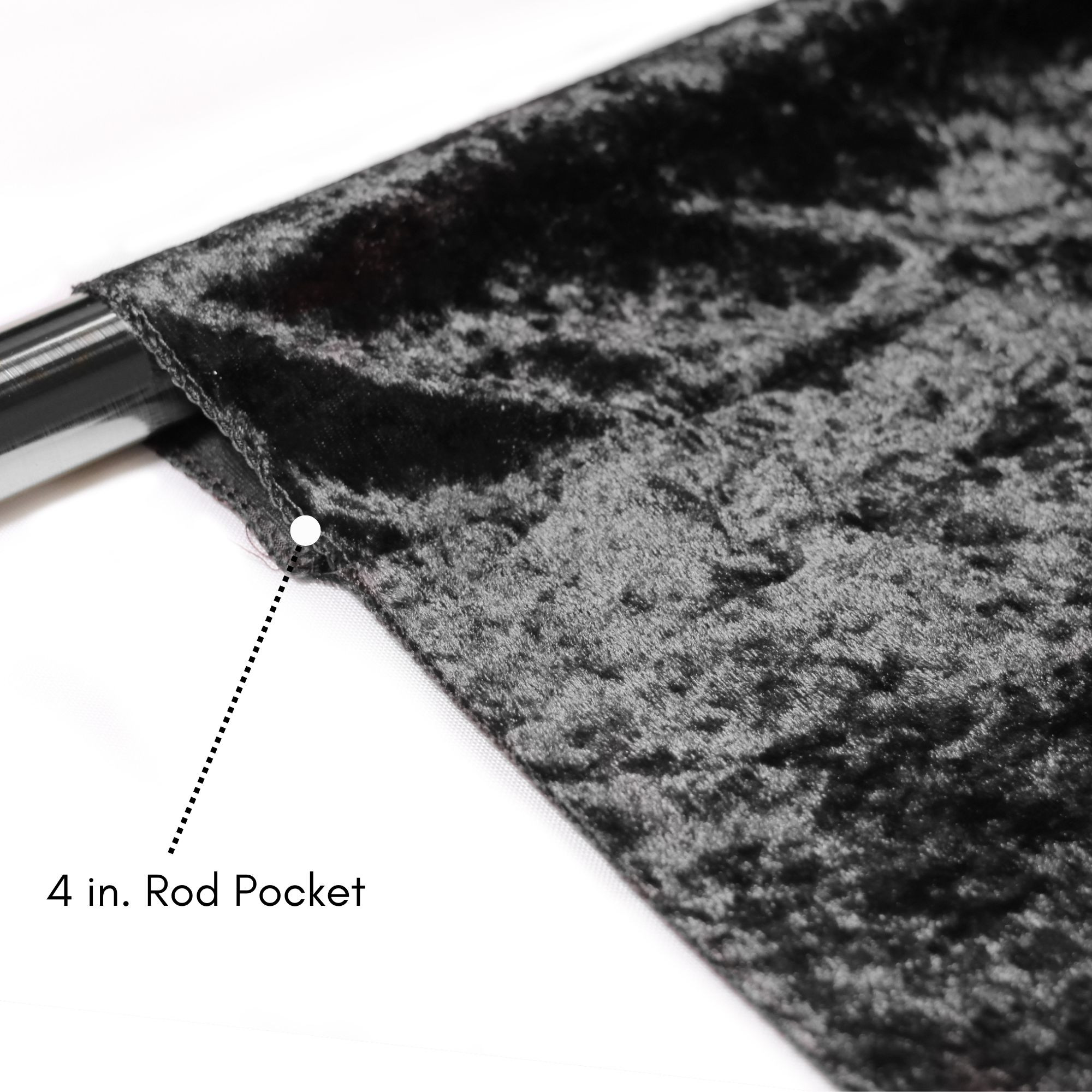 Velvet 8ft x 60" Drape with 4 inch pocket Black Pocket