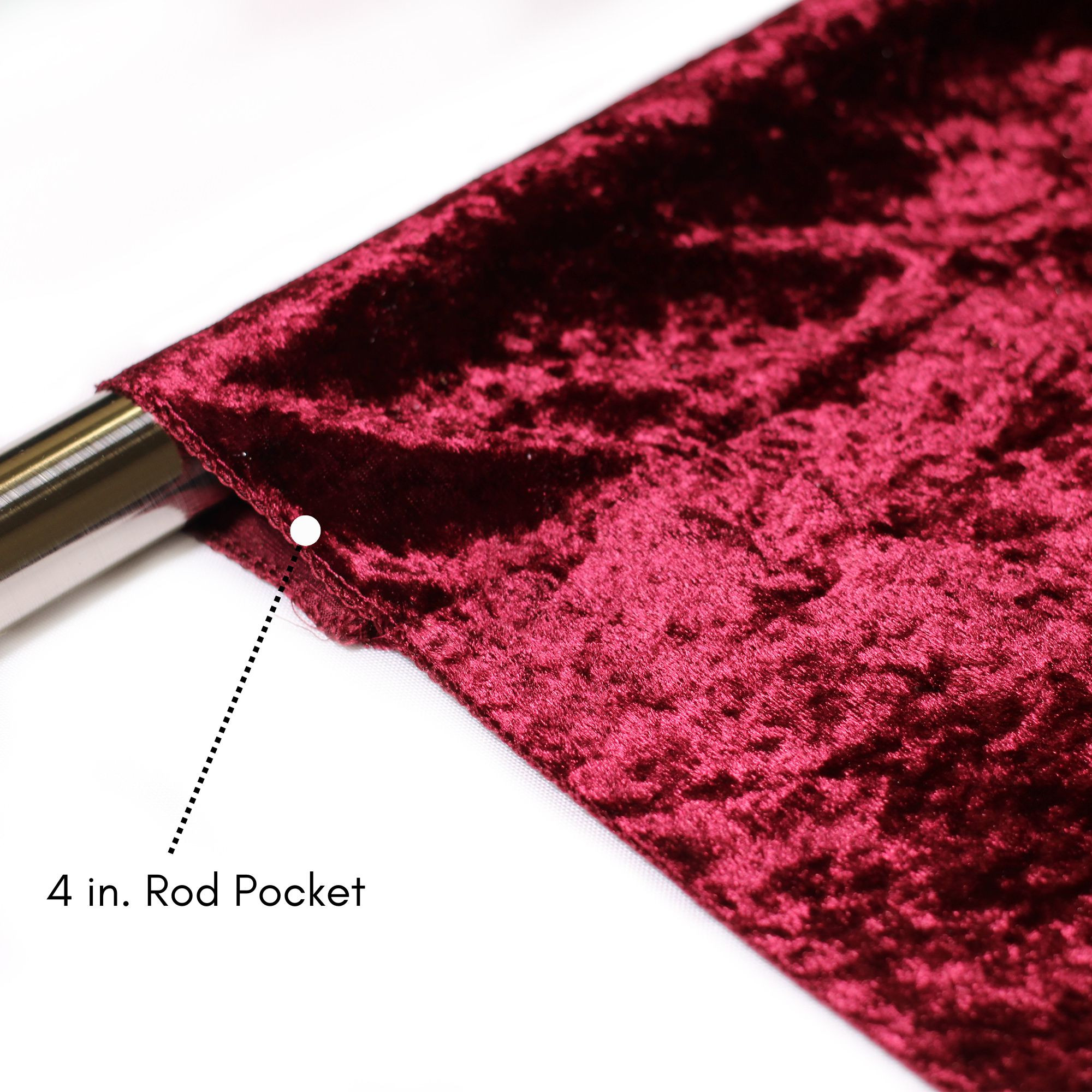 Velvet 8ft x 60" Drape with 4 inch pocket Burgundy Rod Pocket