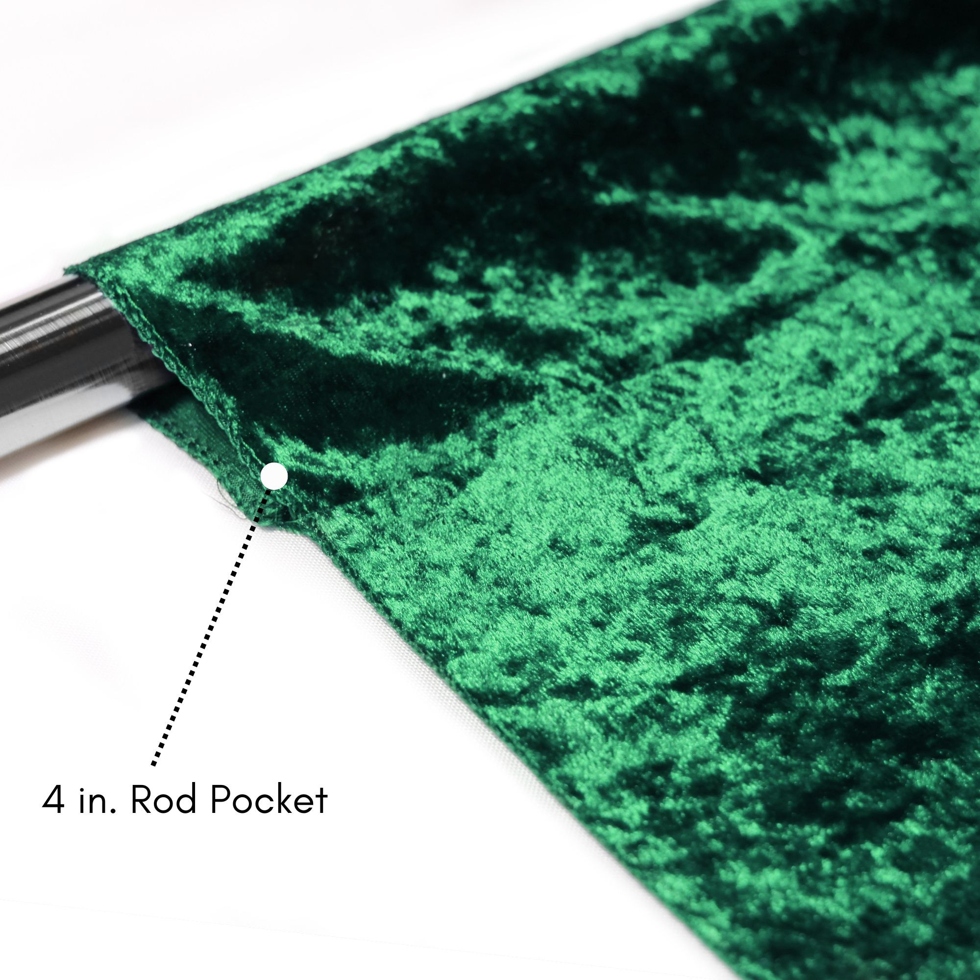 Velvet 8ft x 60" Drape with 4 inch pocket Emerald Green Rod Pocket