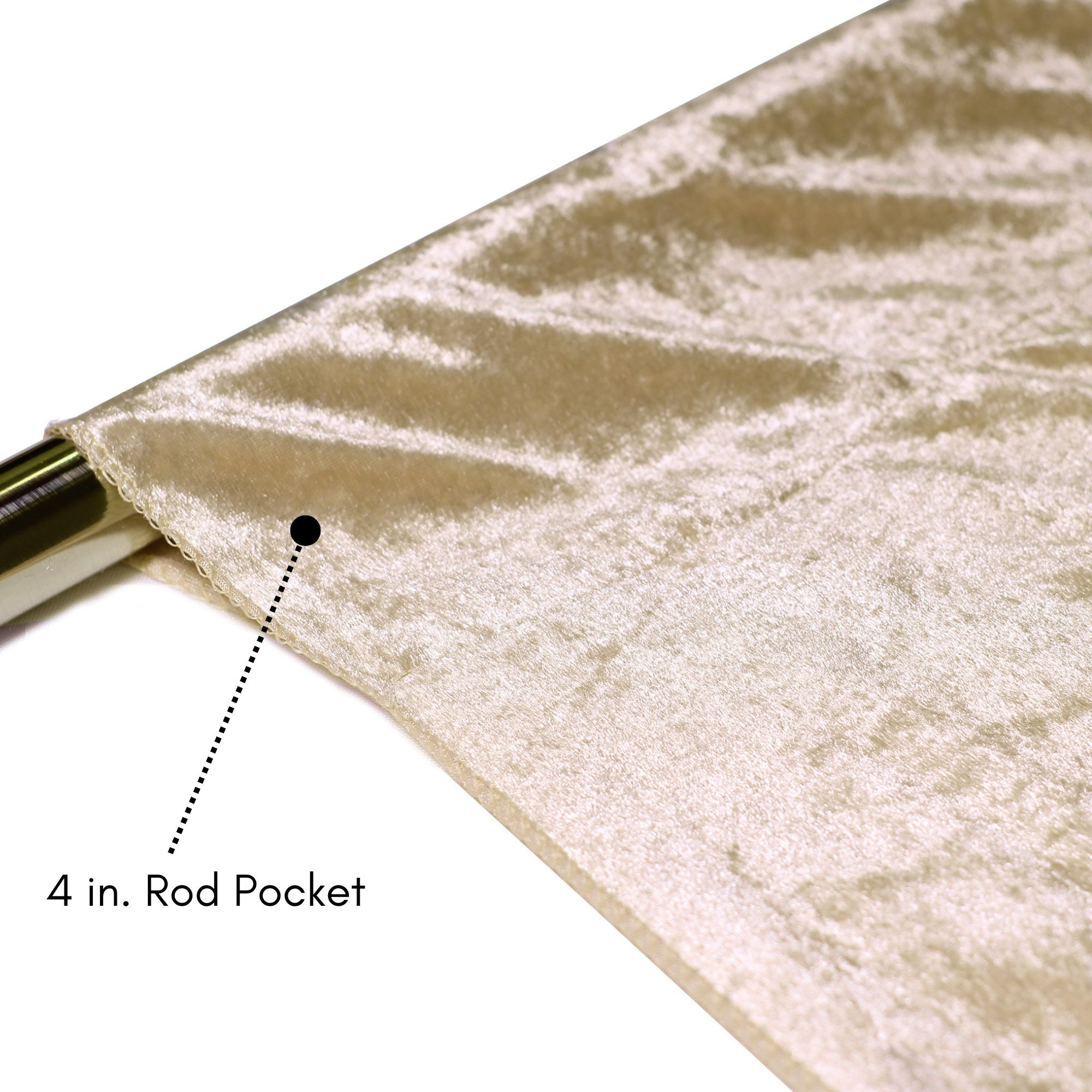 Velvet 8ft x 60" Drape with 4 inch pocket Champagne Rod Pocket