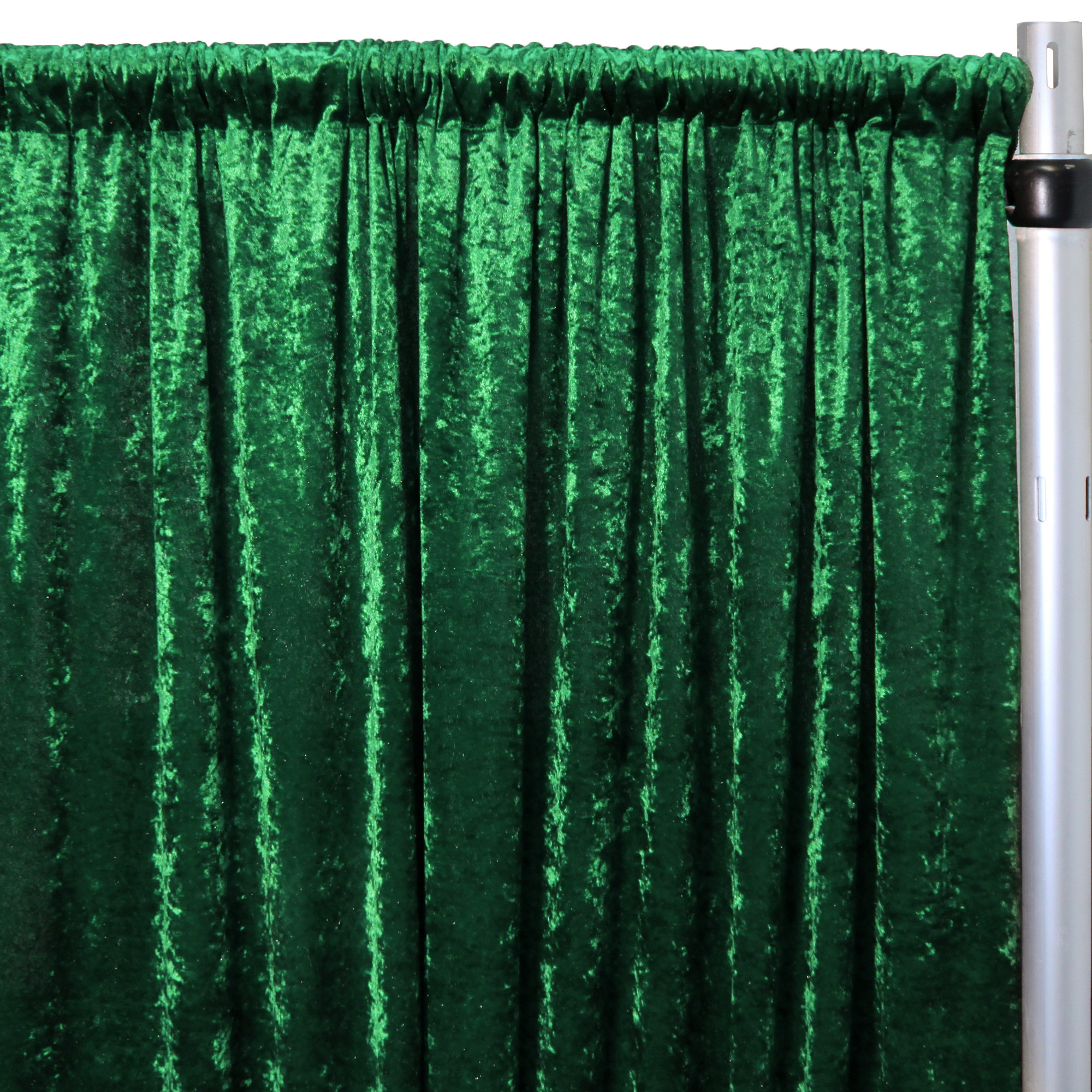 Velvet 10ft x 60" Drape with 4 inch pocket Emerald Green close up