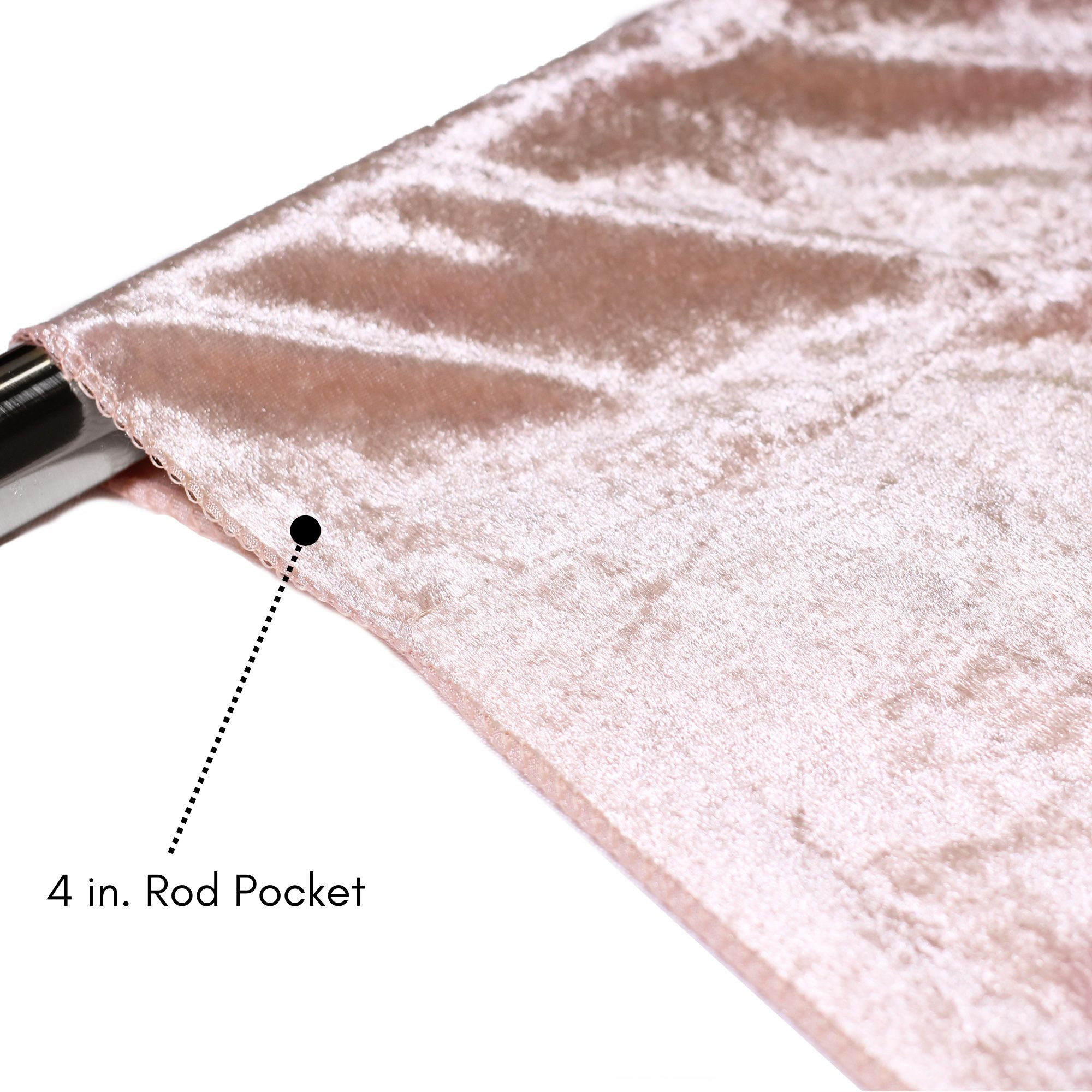 Velvet 12ft x 60" Drape with 4 inch pocket Blush Rod Pocket