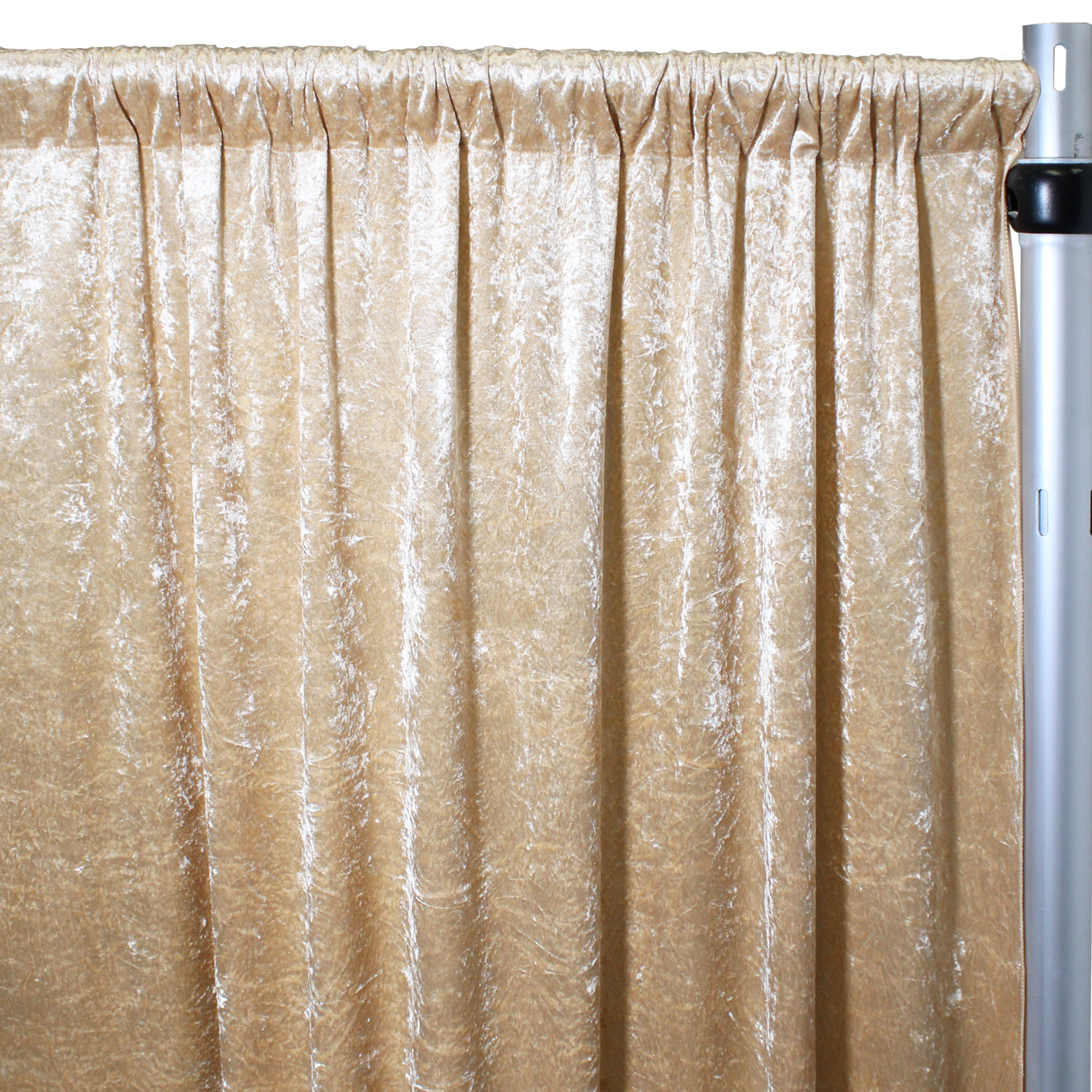 Velvet 12ft x 60" Drape with 4 inch pocket Champagne Close Up