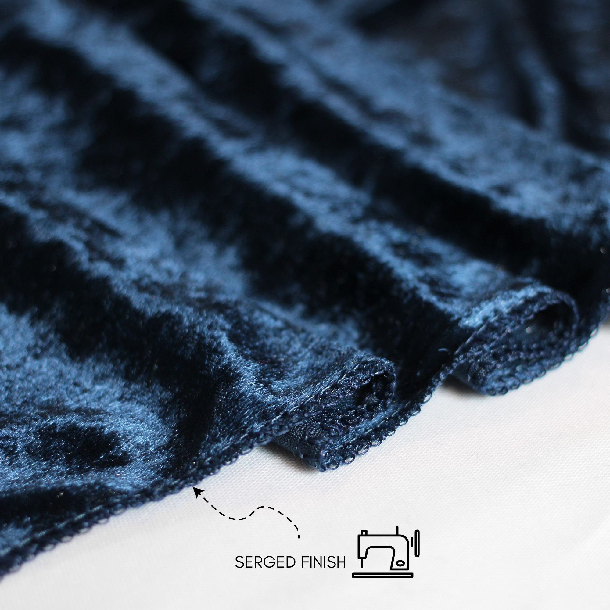 Velvet 12ft x 60" Drape with 4 inch pocket Navy Blue hem